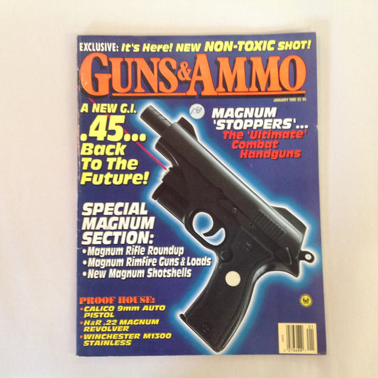 Vintage Jan 1992 Guns & Ammo Magazine A New G.I. .45 Special Magnum Section