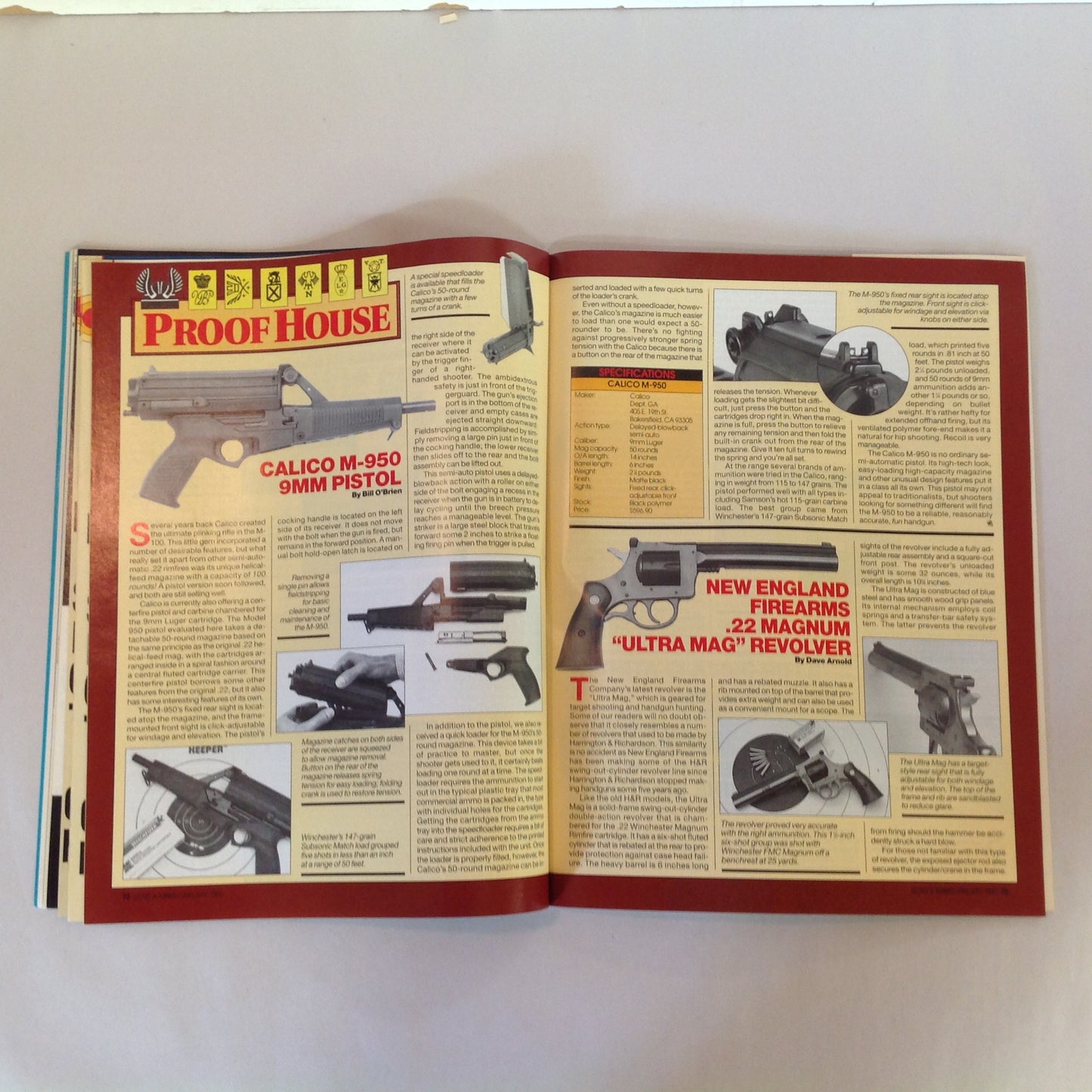 Vintage Jan 1992 Guns & Ammo Magazine A New G.I. .45 Special Magnum Section