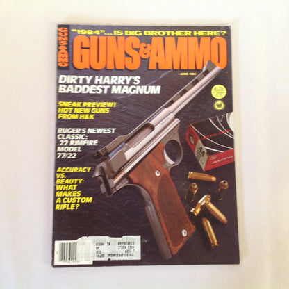 Vintage Jun 1984 Guns & Ammo Magazine Dirty Harry's Baddest Magnum