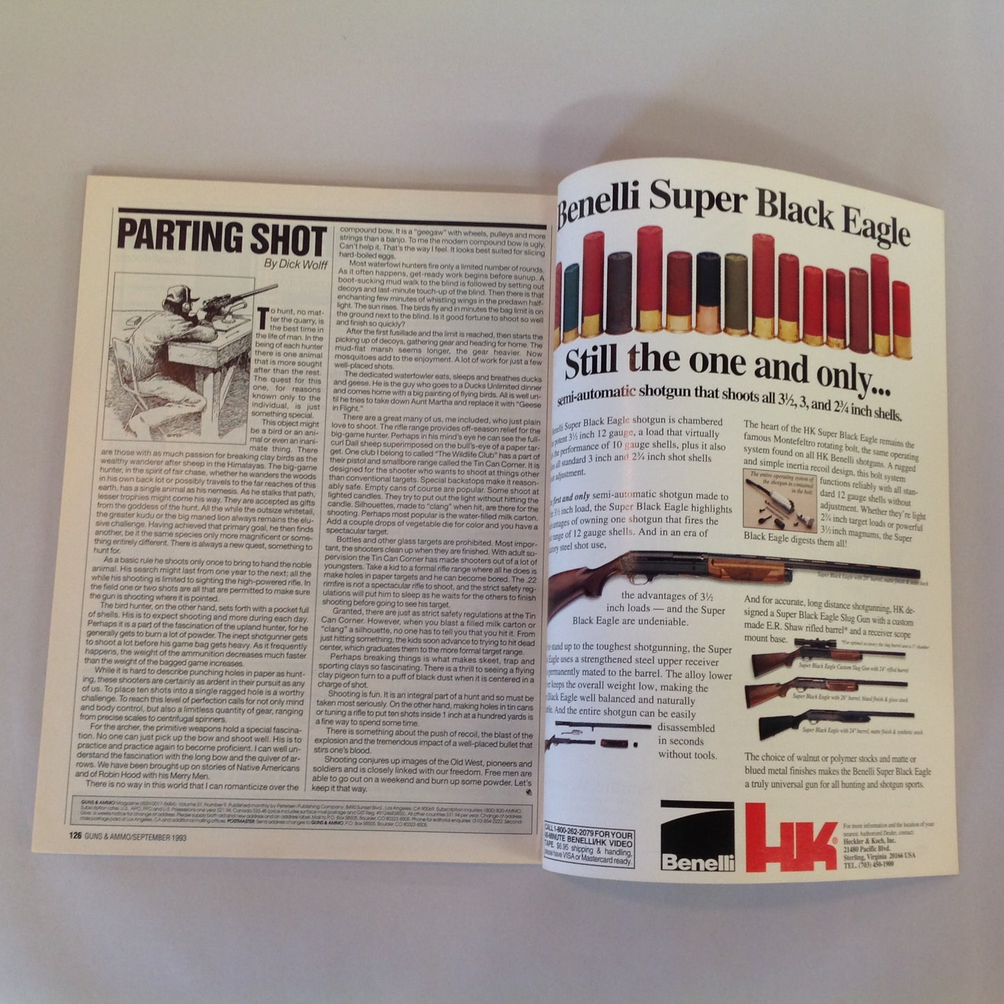 Vintage Sep 1993 Guns & Ammo Magazine Special Collector 35th Anniversary Issue