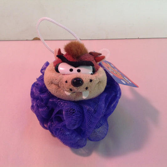 Vintage 1998 NOS Looney Tunes Foamy Friends Bath Friends Sponge Loufa Pouf Tasmanian Devil Purple