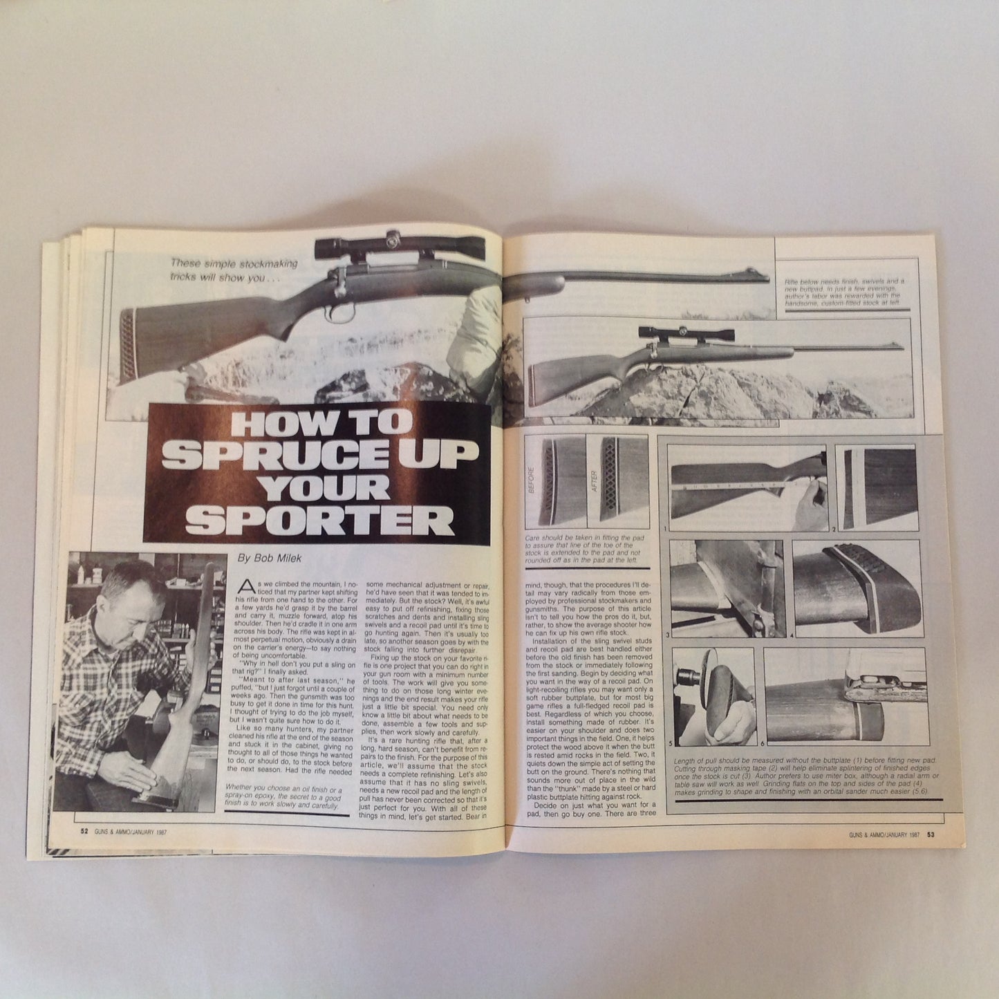 Vintage Jan 1987 Guns & Ammo Magazine Colt's New 10mm Auto .22 Assault Rifles Spruce Up Your Sporter