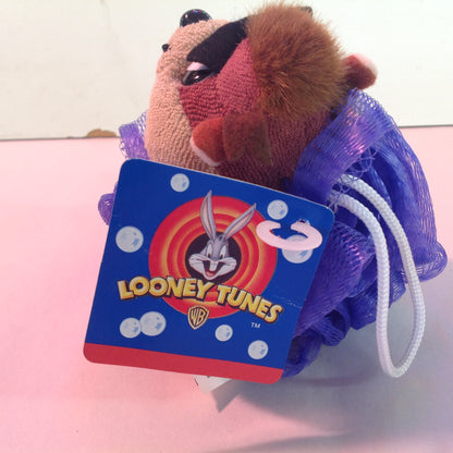 Vintage 1998 NOS Looney Tunes Foamy Friends Bath Friends Sponge Loufa Pouf Tasmanian Devil Purple