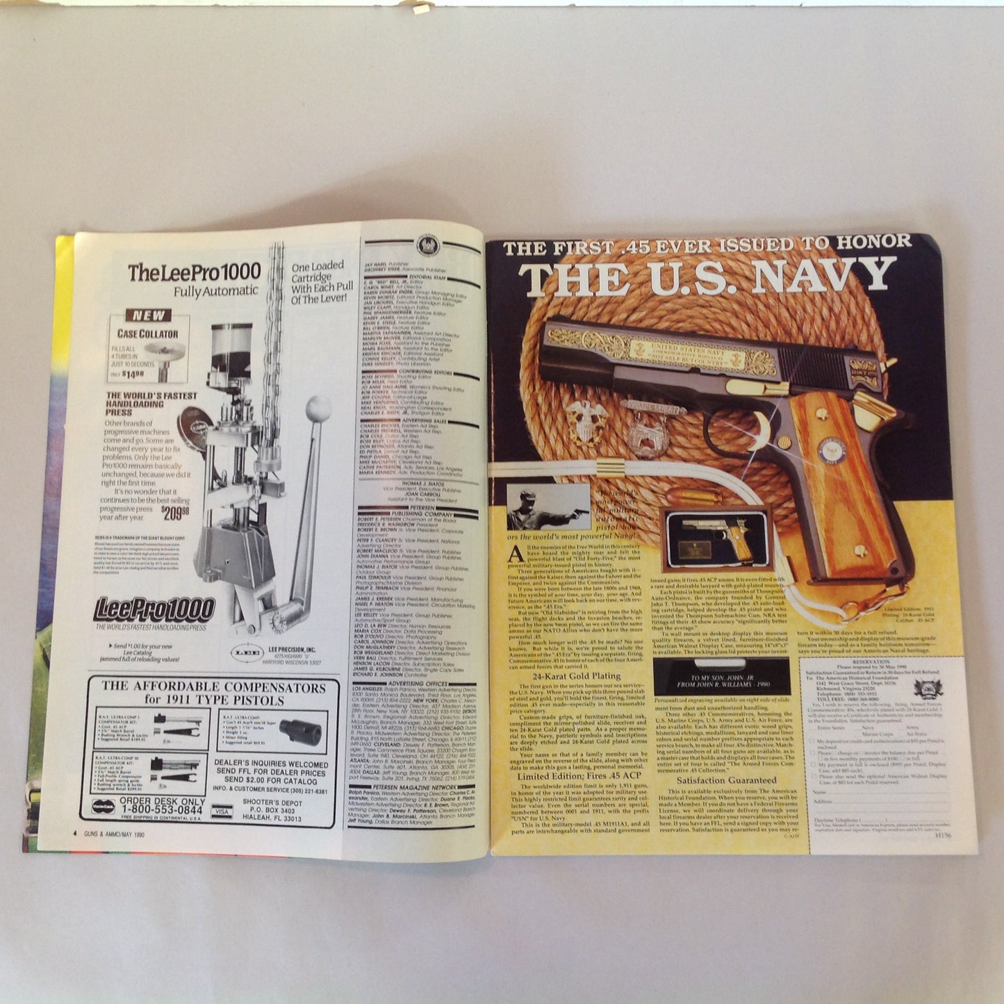 Vintage May 1990 Guns & Ammo Magazine Guns & Gear for the Nineties Handguns for Combat
