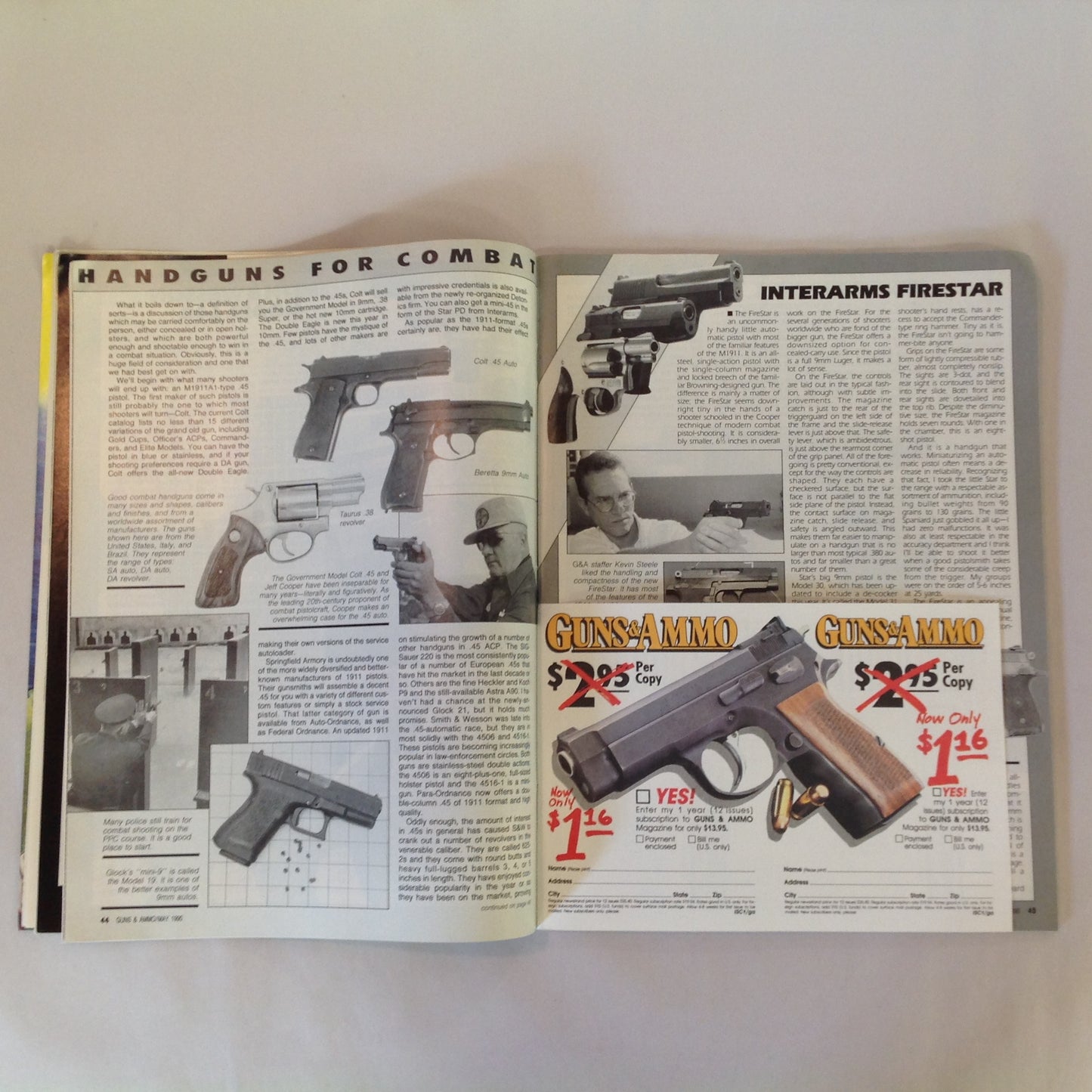 Vintage May 1990 Guns & Ammo Magazine Guns & Gear for the Nineties Handguns for Combat