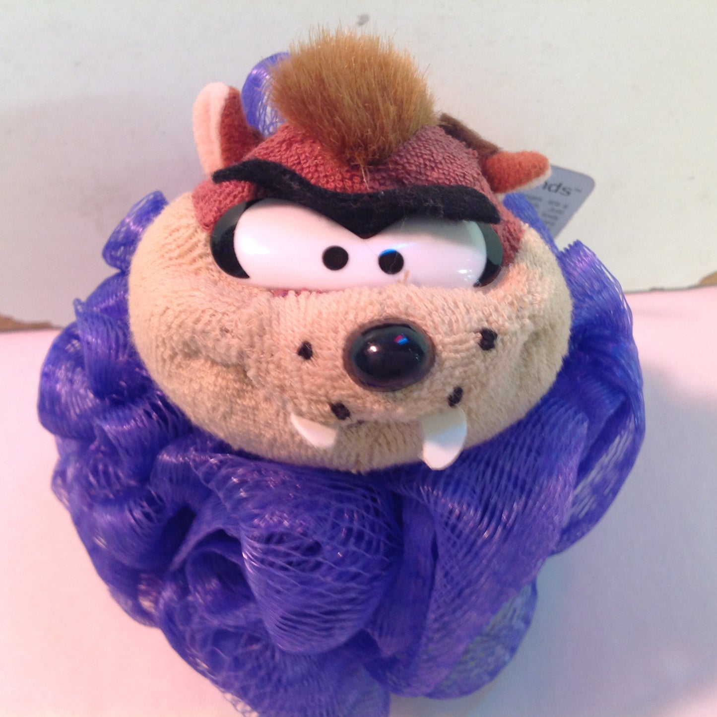 Vintage 1998 NOS Looney Tunes Foamy Friends Bath Friends Sponge Loufa Pouf Tasmanian Devil Purple