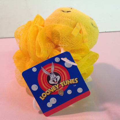 Vintage 1998 NOS Looney Tunes Foamy Friends Bath Friends Sponge Loufa Pouf Tweety Bird Yellow