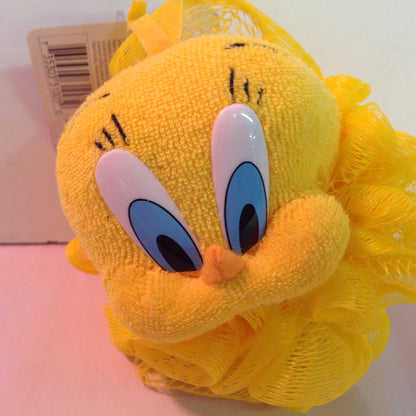 Vintage 1998 NOS Looney Tunes Foamy Friends Bath Friends Sponge Loufa Pouf Tweety Bird Yellow