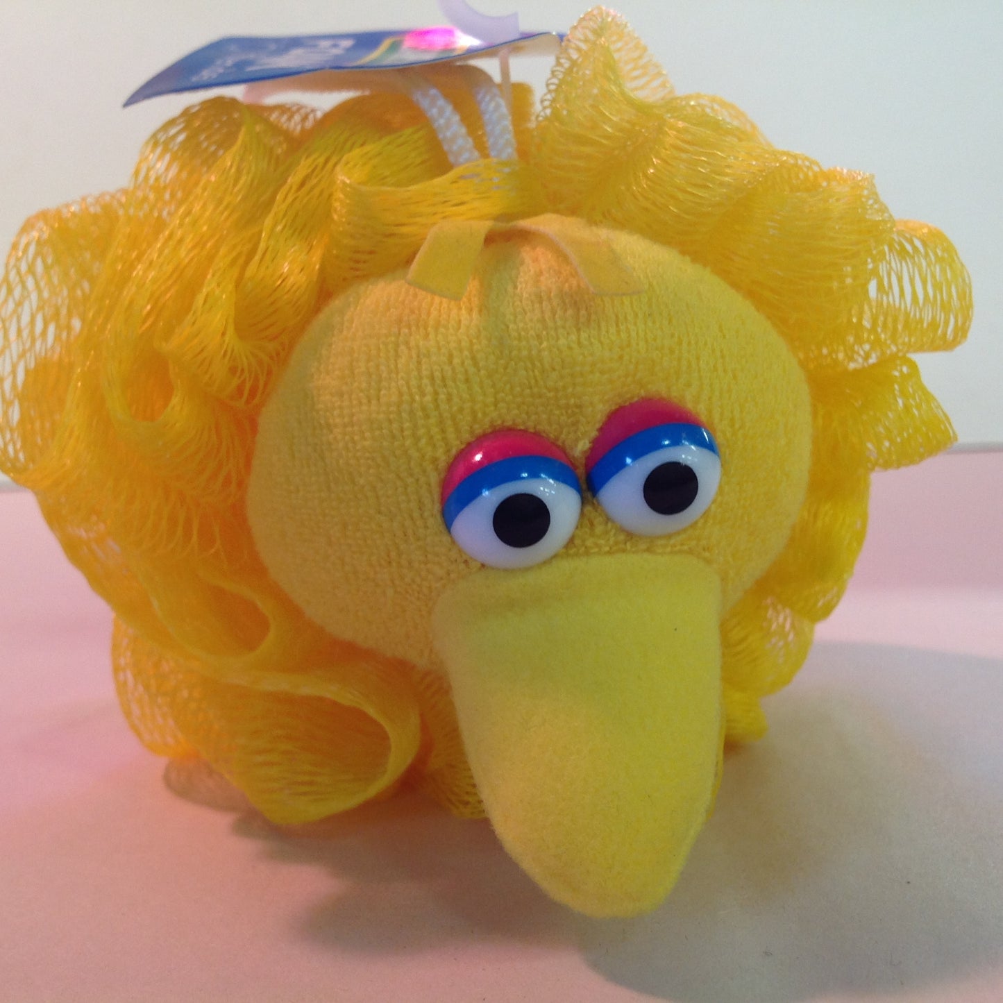 Vintage 1998 NOS Sesame Street Foamy Friends Bath Friends Sponge Loufa Pouf Big Bird Yellow