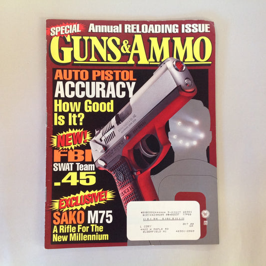 Vintage Jun 1997 Guns & Ammo Magazine Auto Pistol Accuracy FBI SWAT .45