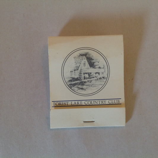 Vintage Souvenir Matchbook Forest Lake Country Club Bloomfield Hills MI Yardage Par