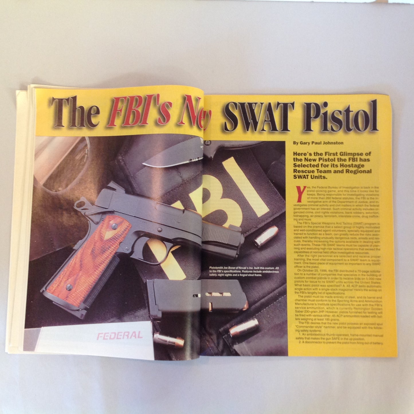 Vintage Jun 1997 Guns & Ammo Magazine Auto Pistol Accuracy FBI SWAT .45