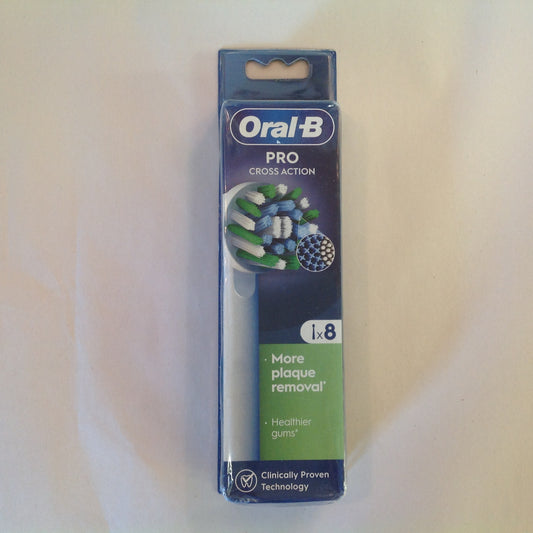 Oral-B PRO Cross Action Electric Toothbrush Heads 8 Pack NOS Unopened Unused