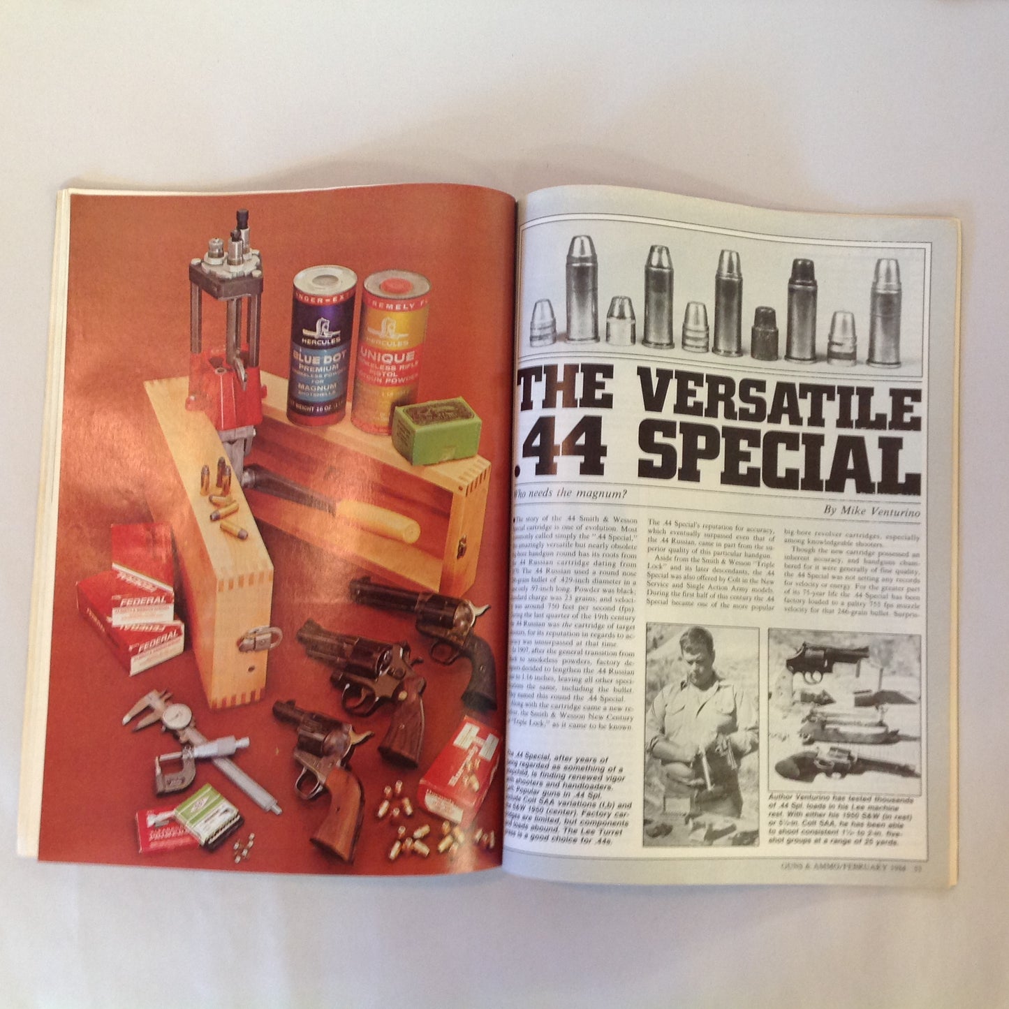 Vintage Feb 1984 Guns & Ammo Magazine Smith & Wesson's 13-Shot Combat Auto Detonics .44 Special