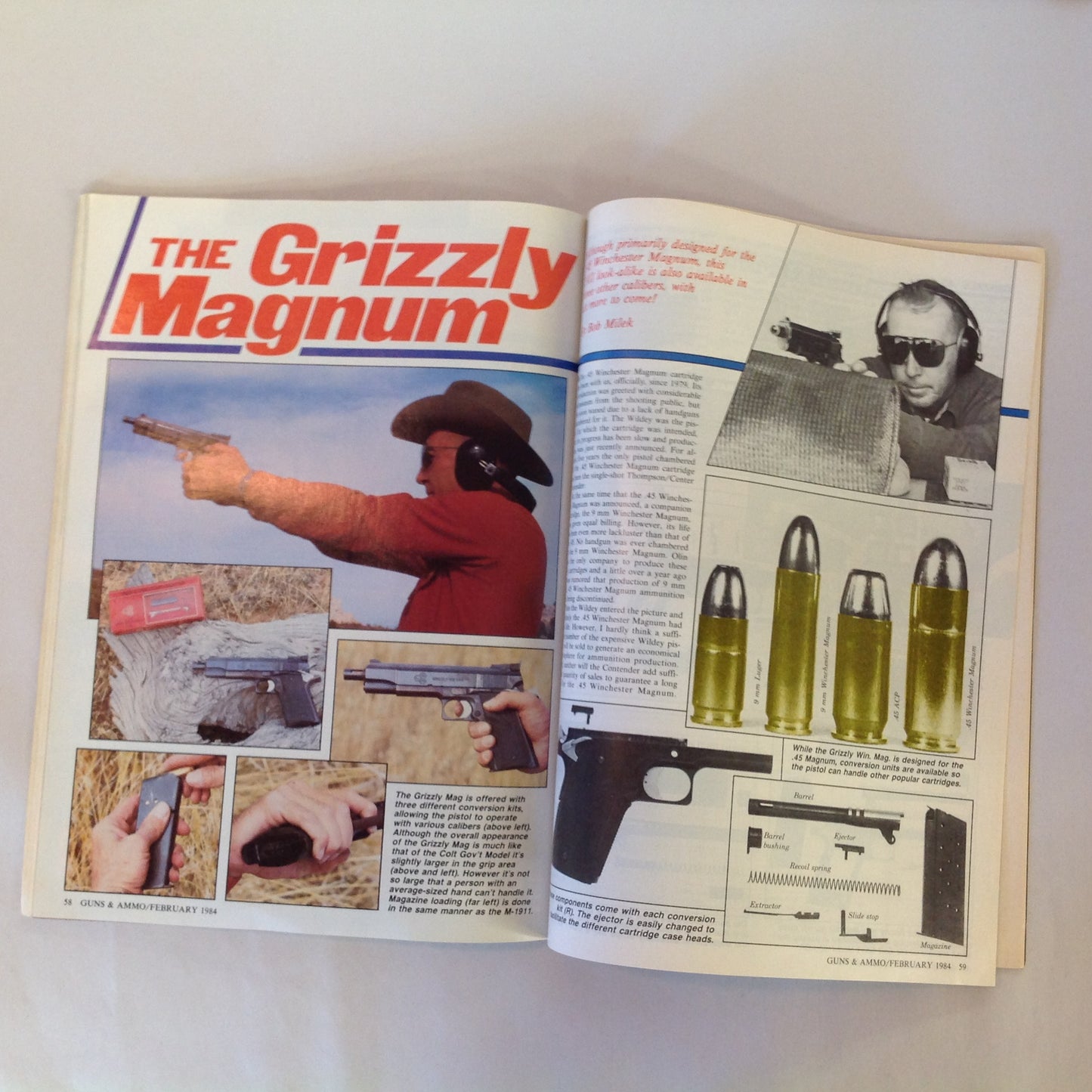 Vintage Feb 1984 Guns & Ammo Magazine Smith & Wesson's 13-Shot Combat Auto Detonics .44 Special