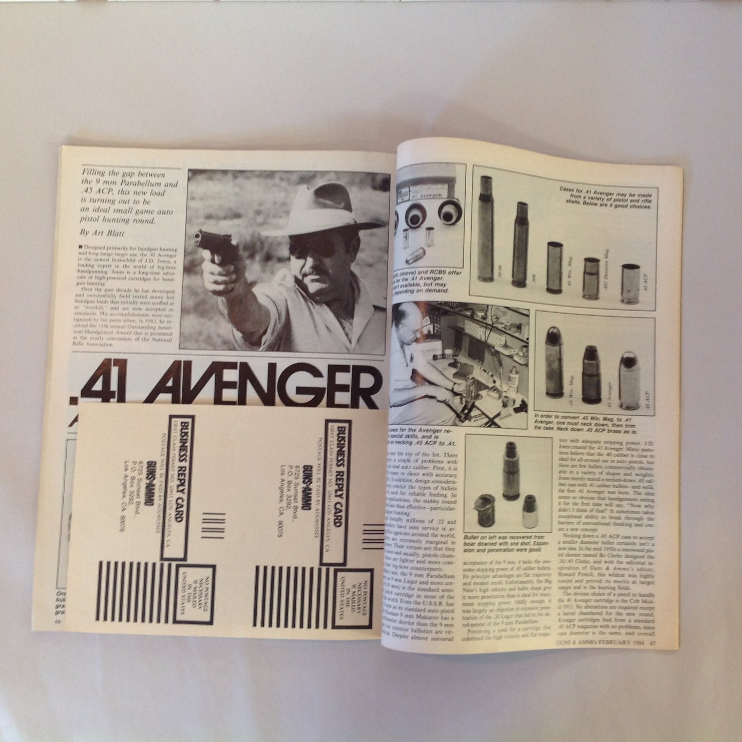 Vintage Feb 1984 Guns & Ammo Magazine Smith & Wesson's 13-Shot Combat Auto Detonics .44 Special