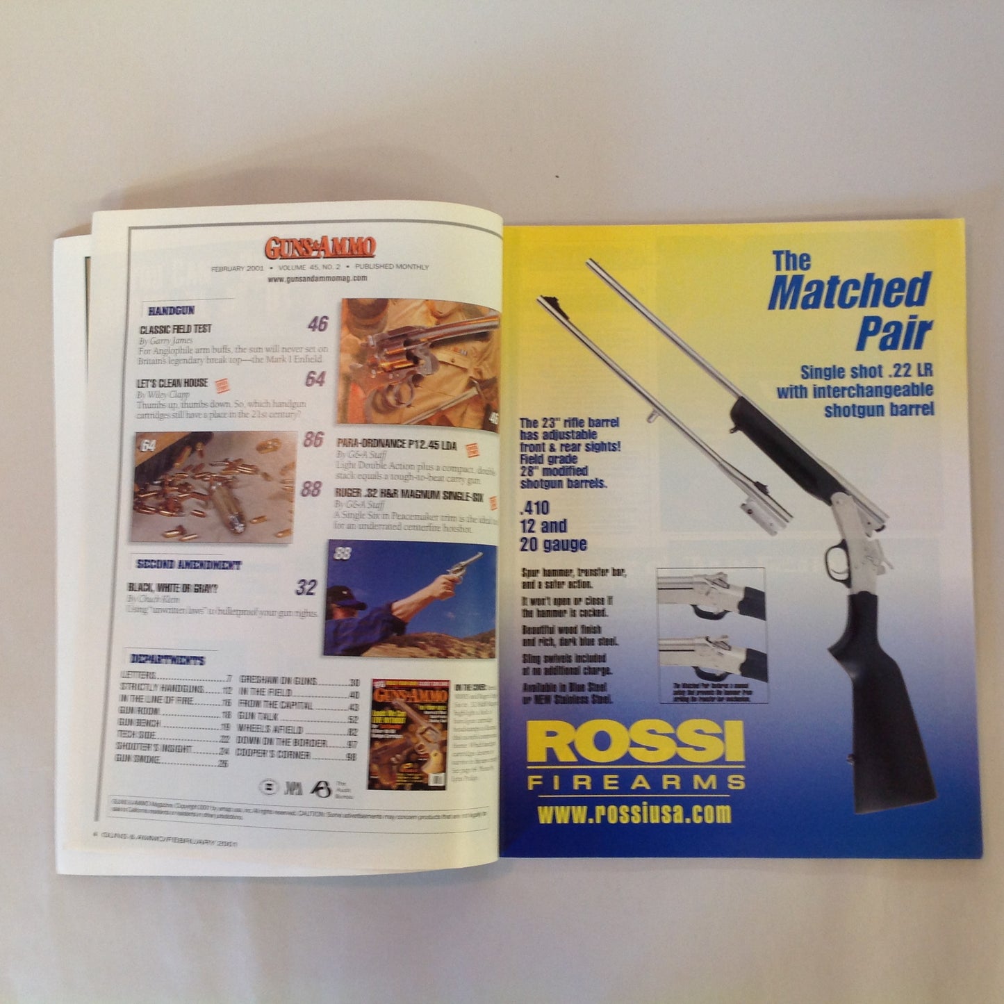 Vintage Feb 201 Guns & Ammo Magazine The Pump Rifle Last Roundup Closet Gun Safe