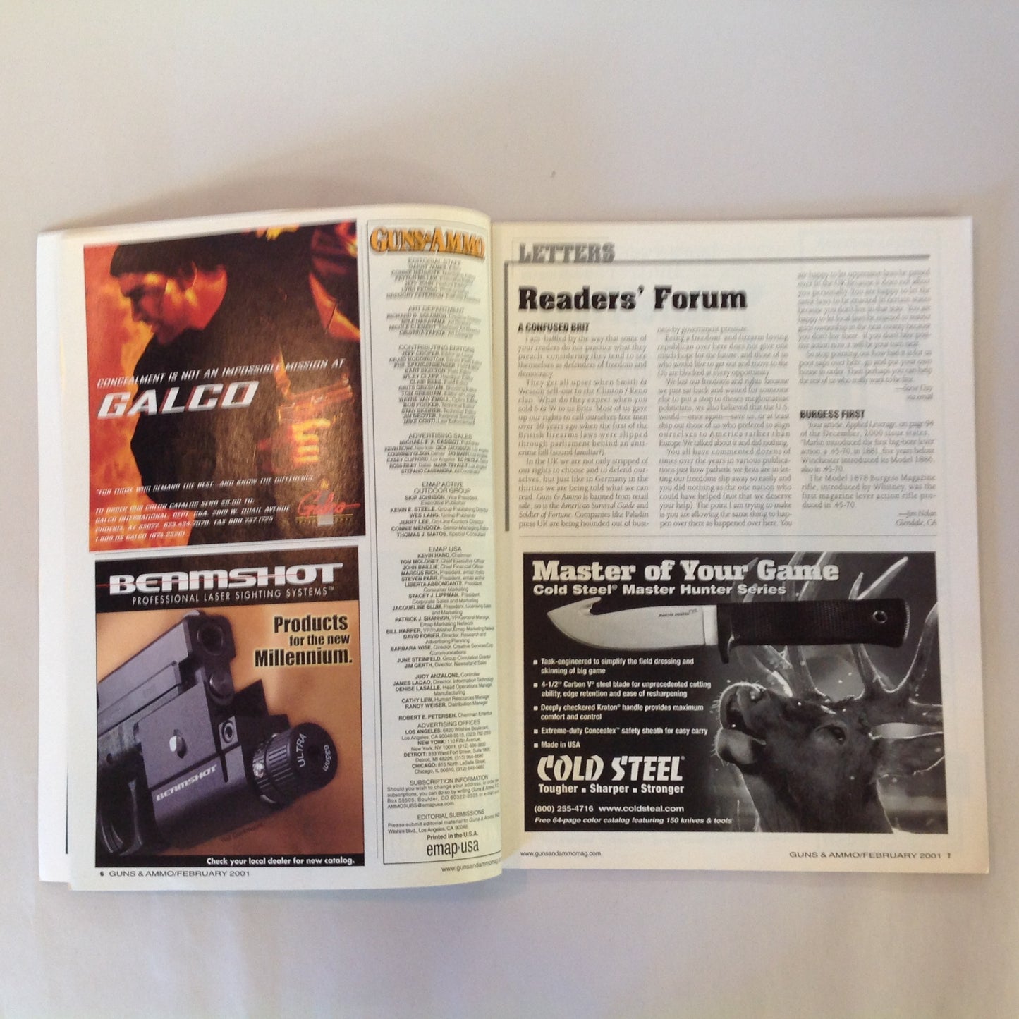 Vintage Feb 201 Guns & Ammo Magazine The Pump Rifle Last Roundup Closet Gun Safe