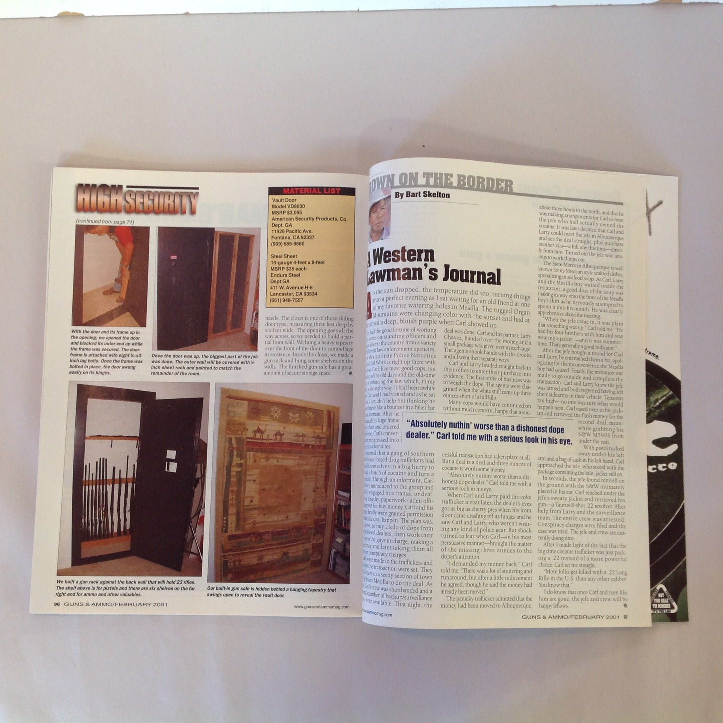 Vintage Feb 201 Guns & Ammo Magazine The Pump Rifle Last Roundup Closet Gun Safe