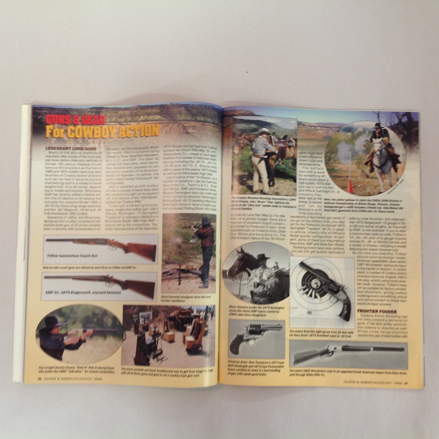 Vintage Aug 1998 Guns & Ammo Magazine 40th Anniversary Cowboy Shooting Buyer's Guide Combat .45's VOTE
