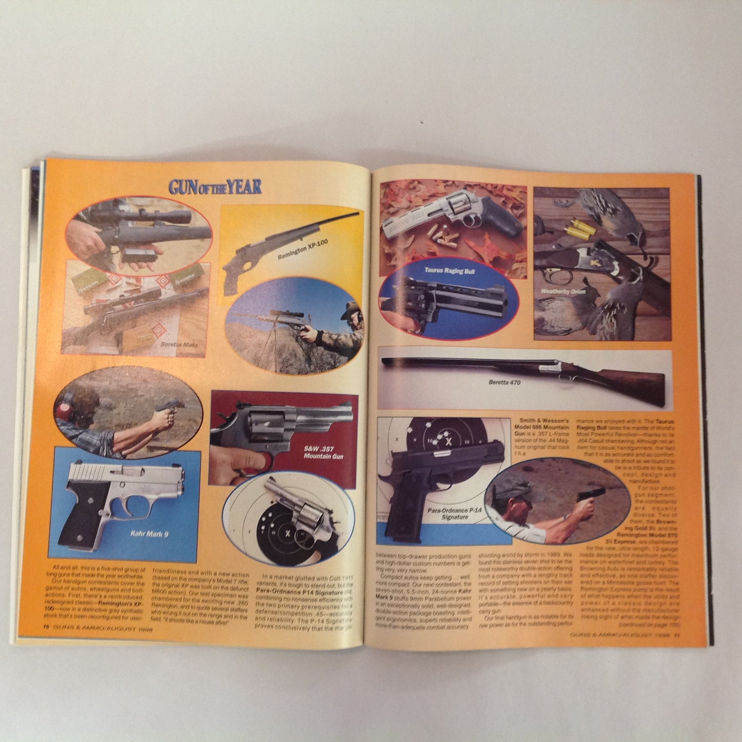 Vintage Aug 1998 Guns & Ammo Magazine 40th Anniversary Cowboy Shooting Buyer's Guide Combat .45's VOTE