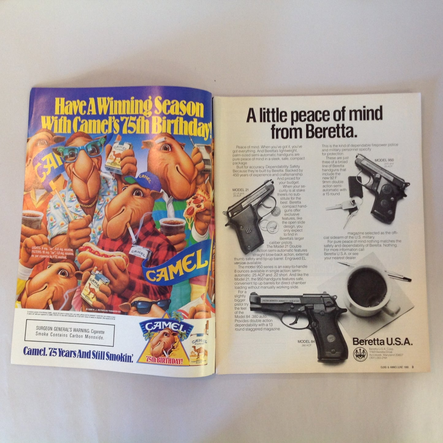Vintage Jun 1988 Guns & Ammo Magazine New HK Multi-Caliber Mini P7 Firearms Curios Police Gun Laws