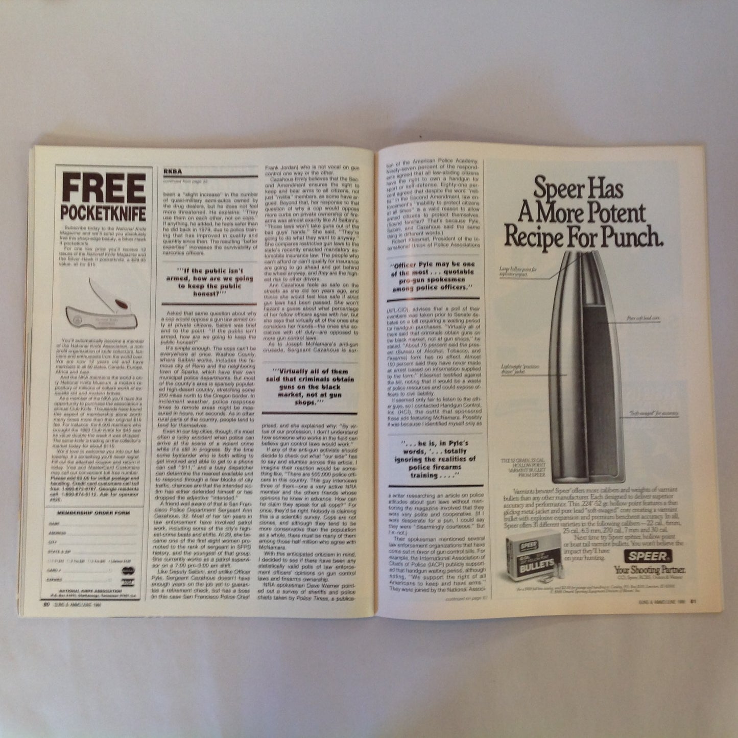 Vintage Jun 1988 Guns & Ammo Magazine New HK Multi-Caliber Mini P7 Firearms Curios Police Gun Laws