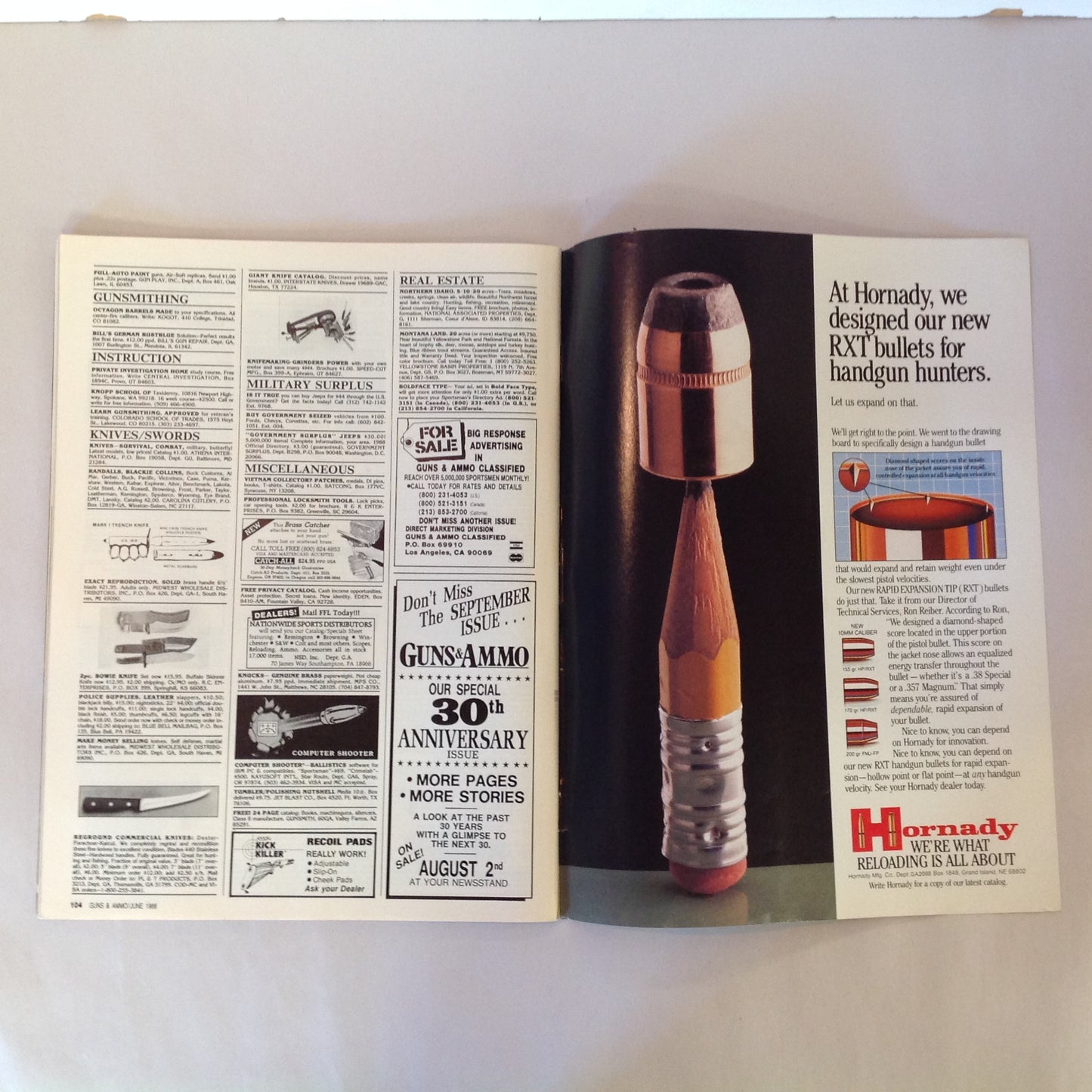 Vintage Jun 1988 Guns & Ammo Magazine New HK Multi-Caliber Mini P7 Firearms Curios Police Gun Laws
