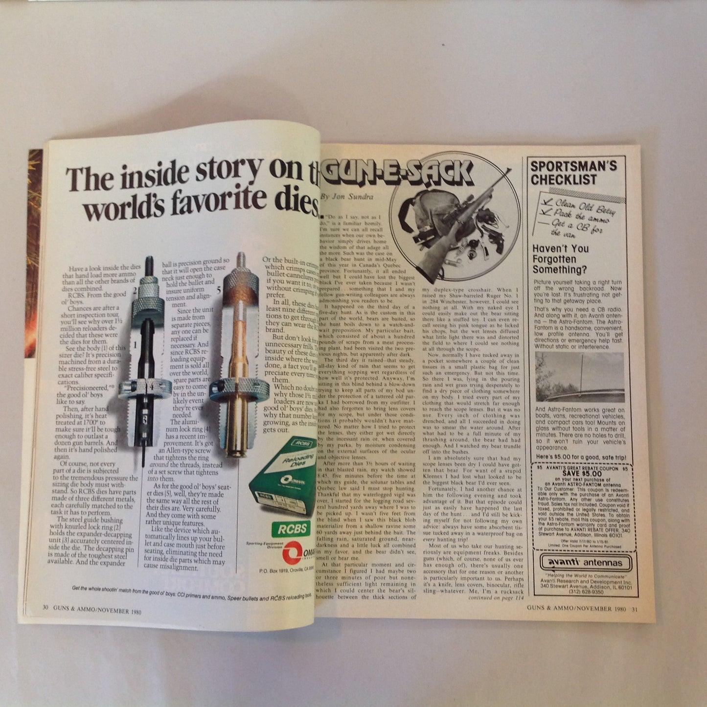 Vintage Nov 1980 Guns & Ammo Magazine Beretta Whitetail Deer Rifles Peacemaker Model 73 Hunting Loads Reagan Gun Control