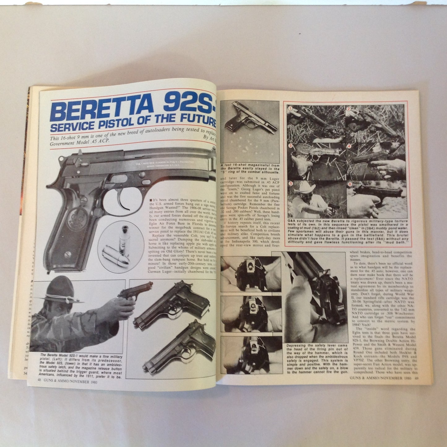Vintage Nov 1980 Guns & Ammo Magazine Beretta Whitetail Deer Rifles Peacemaker Model 73 Hunting Loads Reagan Gun Control