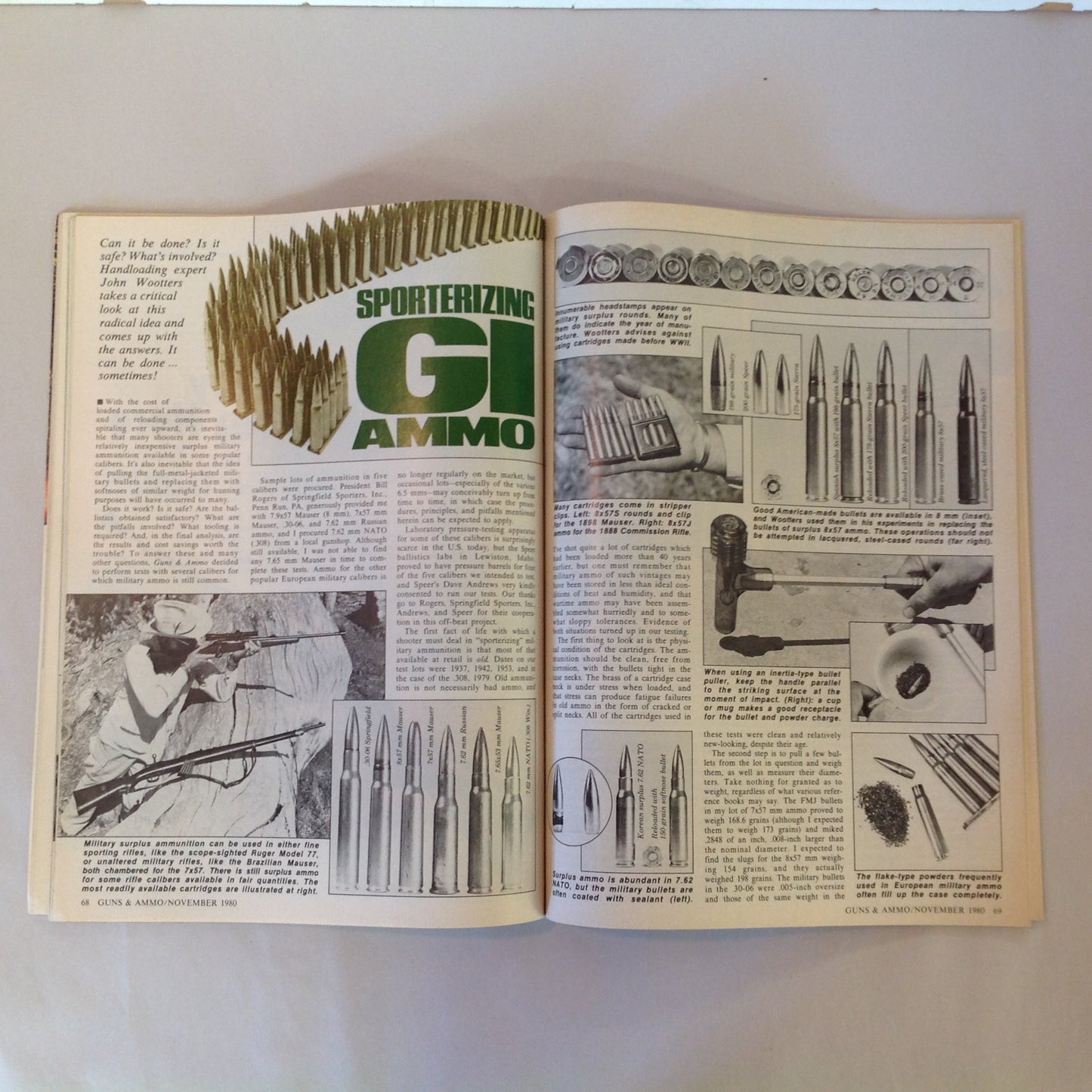 Vintage Nov 1980 Guns & Ammo Magazine Beretta Whitetail Deer Rifles Peacemaker Model 73 Hunting Loads Reagan Gun Control