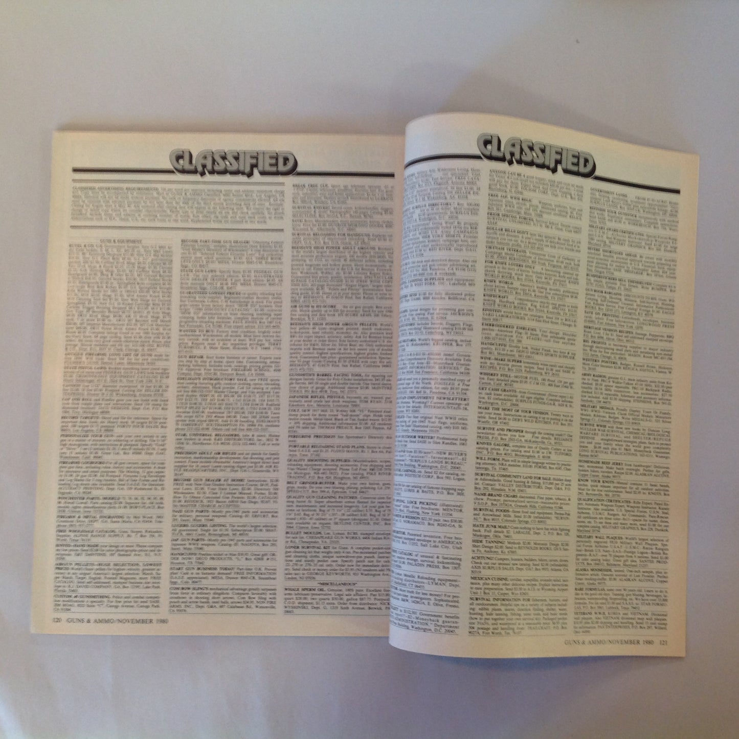 Vintage Nov 1980 Guns & Ammo Magazine Beretta Whitetail Deer Rifles Peacemaker Model 73 Hunting Loads Reagan Gun Control