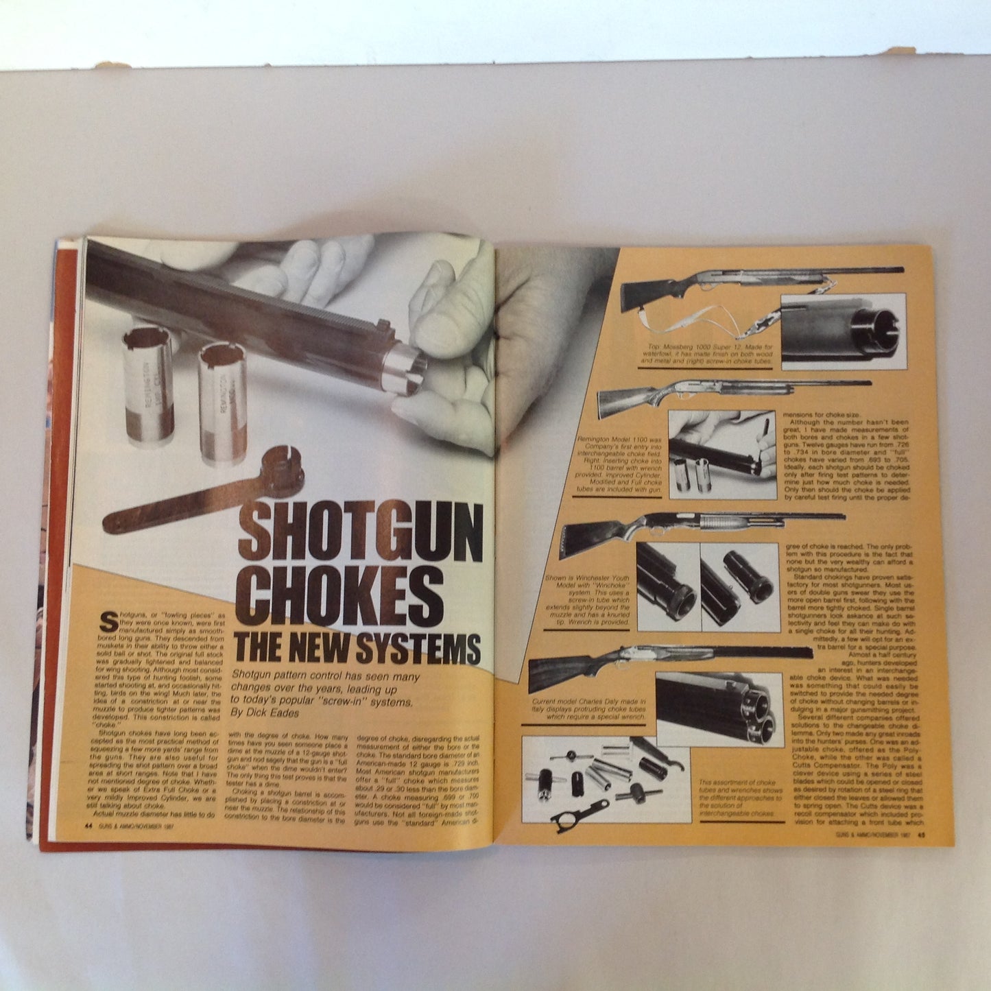 Vintage Nov 1987 Guns & Ammo Magazine All New Ruger Super Redhawk Ultimate Rifles Side By Side Shotguns