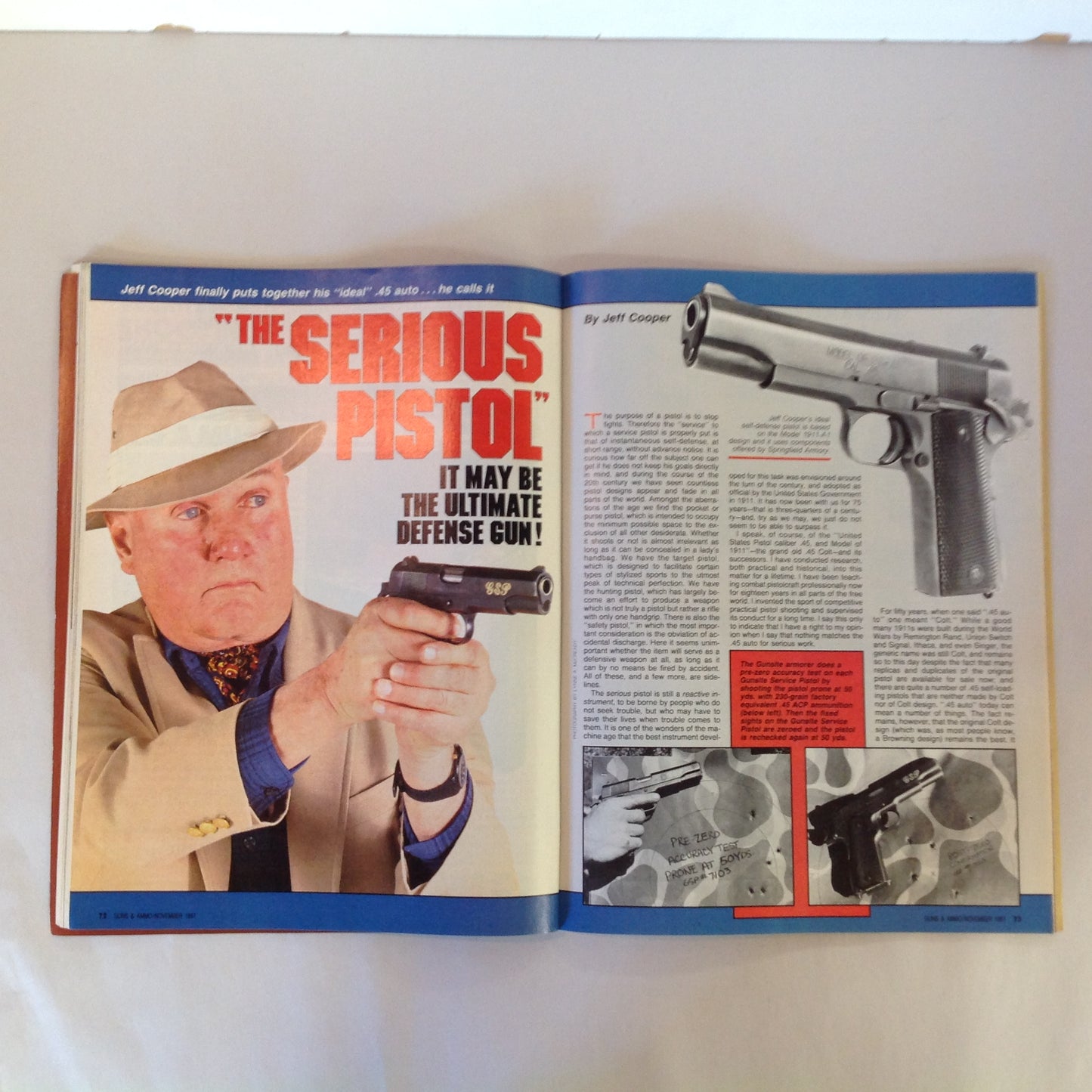 Vintage Nov 1987 Guns & Ammo Magazine All New Ruger Super Redhawk Ultimate Rifles Side By Side Shotguns