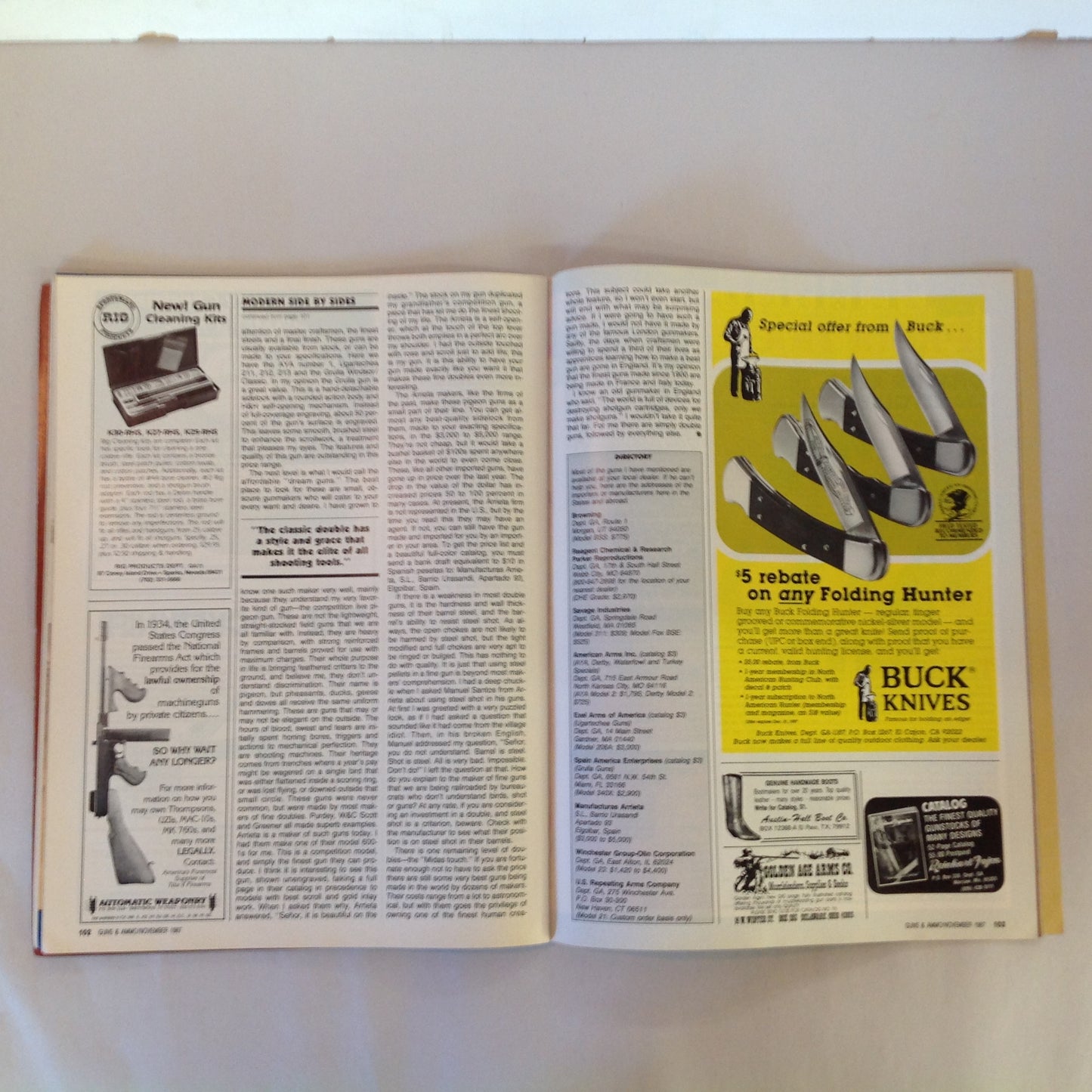 Vintage Nov 1987 Guns & Ammo Magazine All New Ruger Super Redhawk Ultimate Rifles Side By Side Shotguns