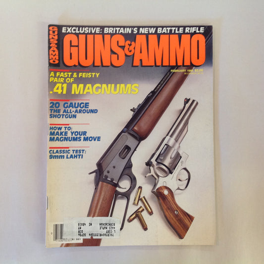 Vintage Feb 1985 Guns & Ammo Magazine .41 Magnums 20 gauge 9mm LAHTI