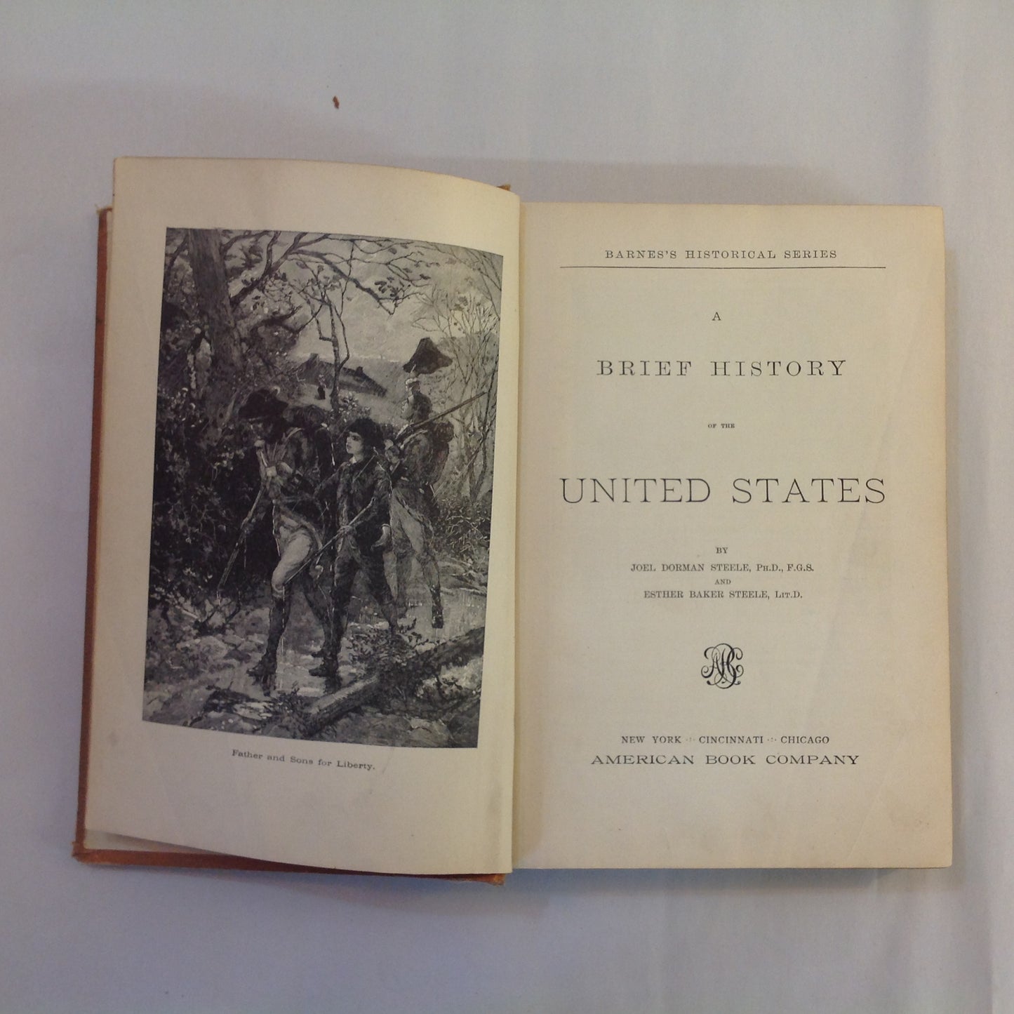 Antique 1913 Hardcover Barnes Historical Series: A Brief History of the United States American Book Company