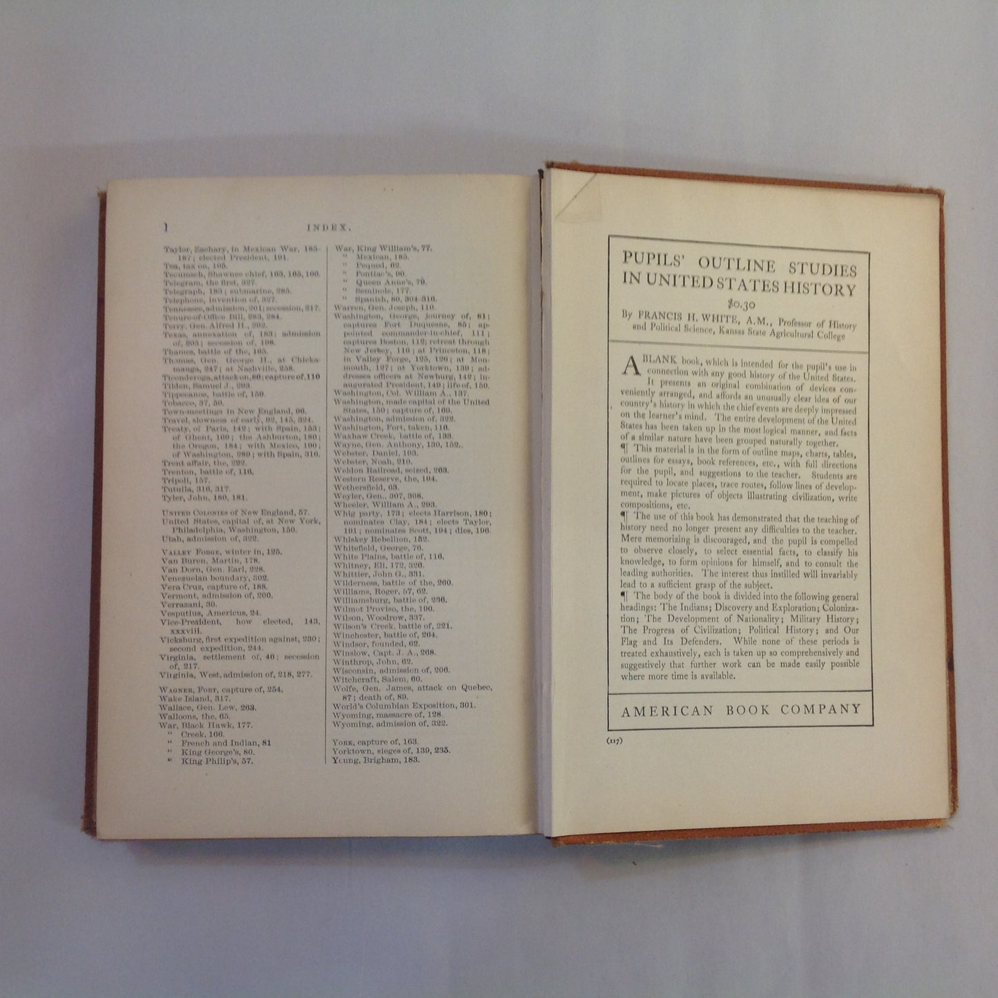 Antique 1913 Hardcover Barnes Historical Series: A Brief History of the United States American Book Company