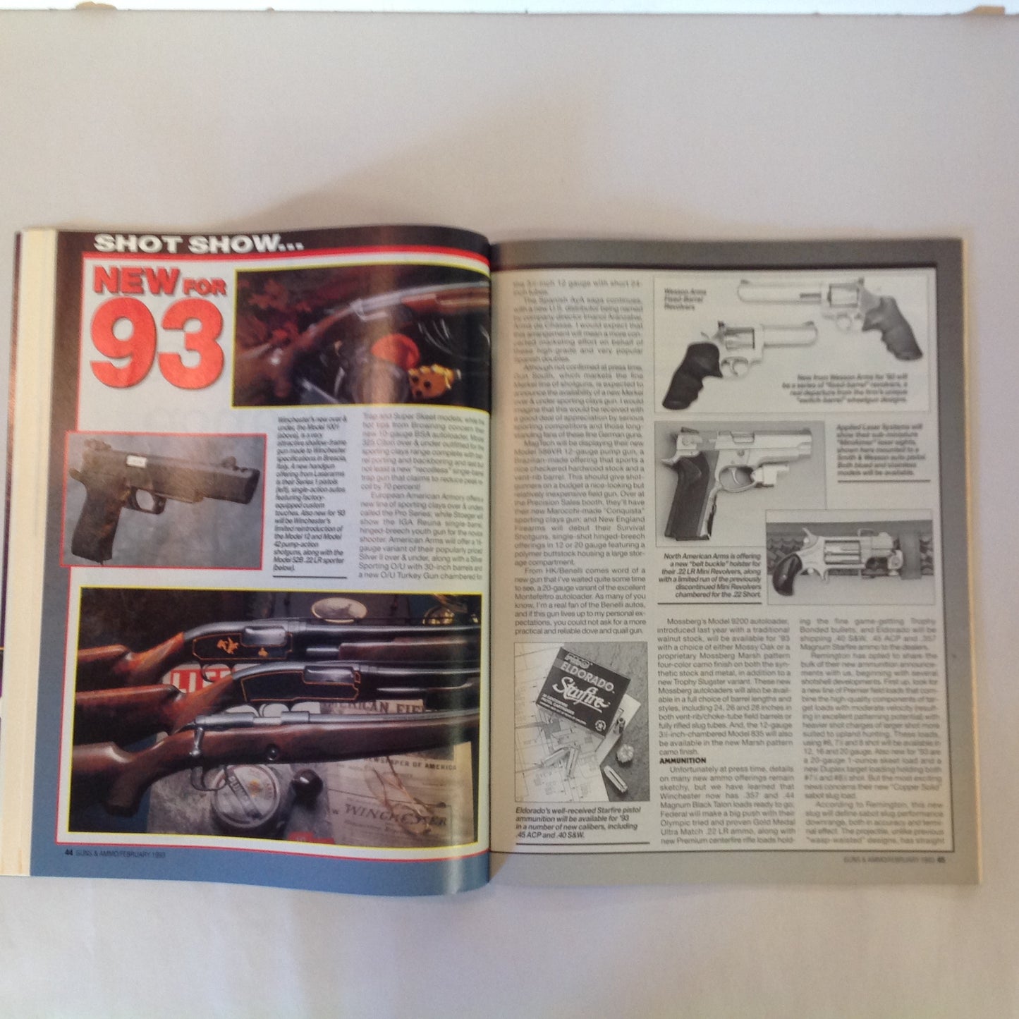 Vintage Feb 1993 Guns & Ammo Magazine New for 93 Special Shot Show Issue