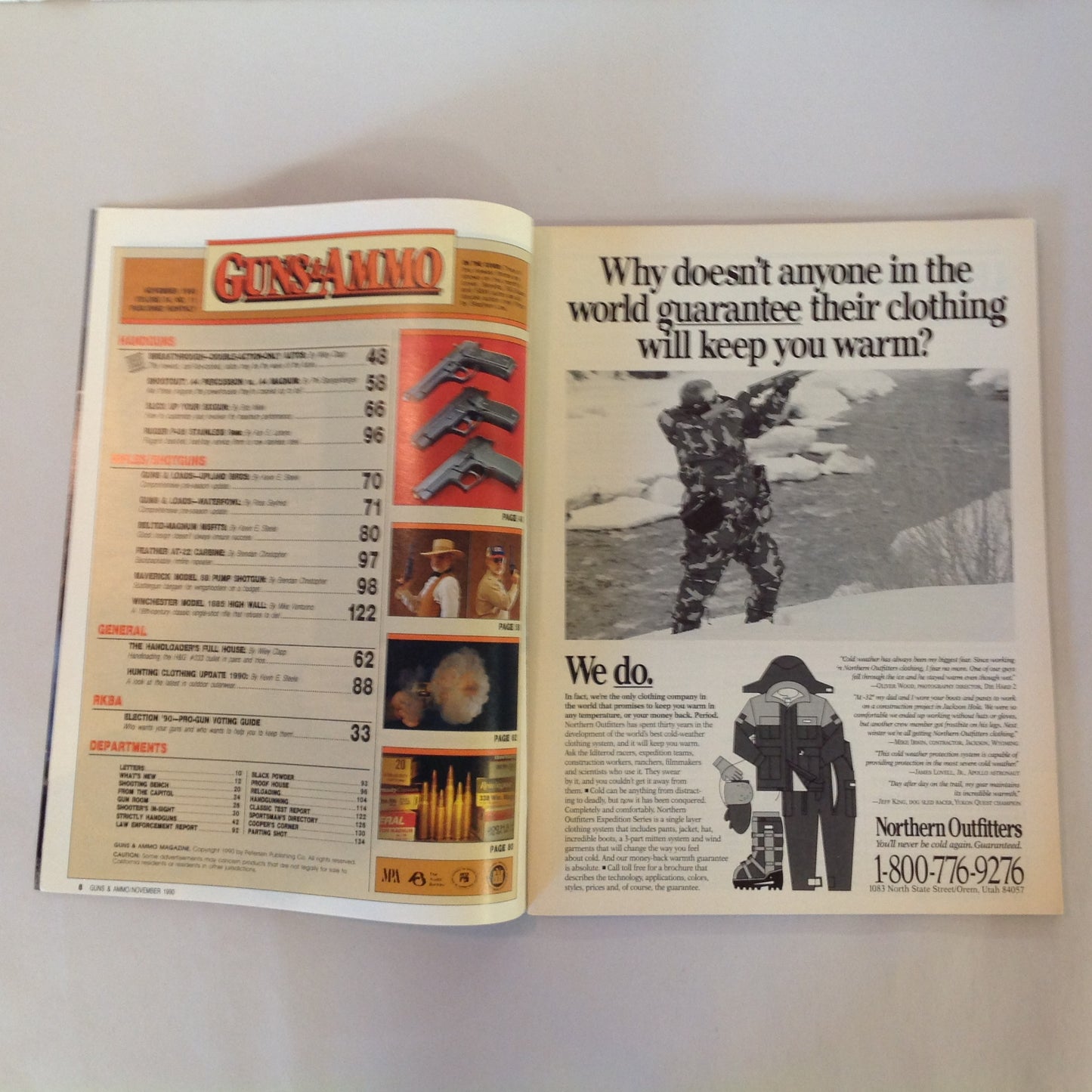 Vintage Nov 1990 Guns & Ammo Magazine New Breed Double-Action Only Autos Pro Gun Voting Guide