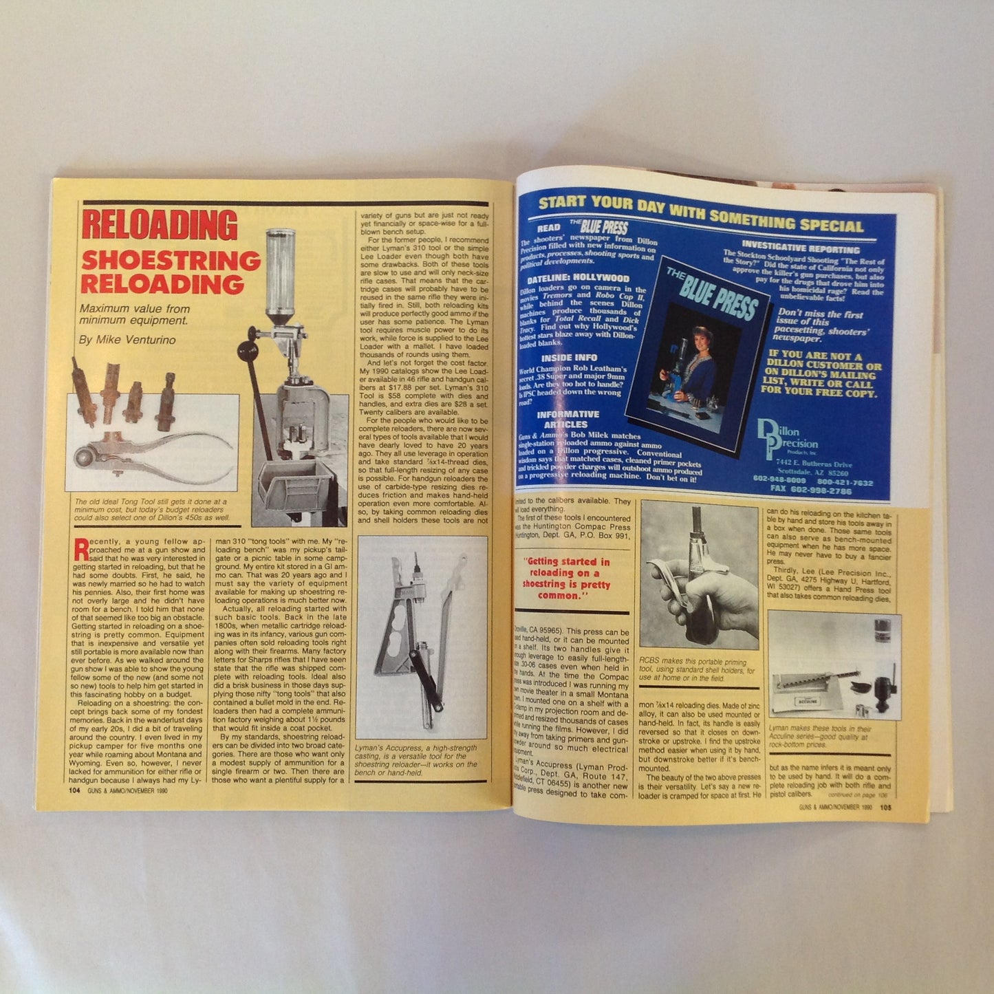 Vintage Nov 1990 Guns & Ammo Magazine New Breed Double-Action Only Autos Pro Gun Voting Guide