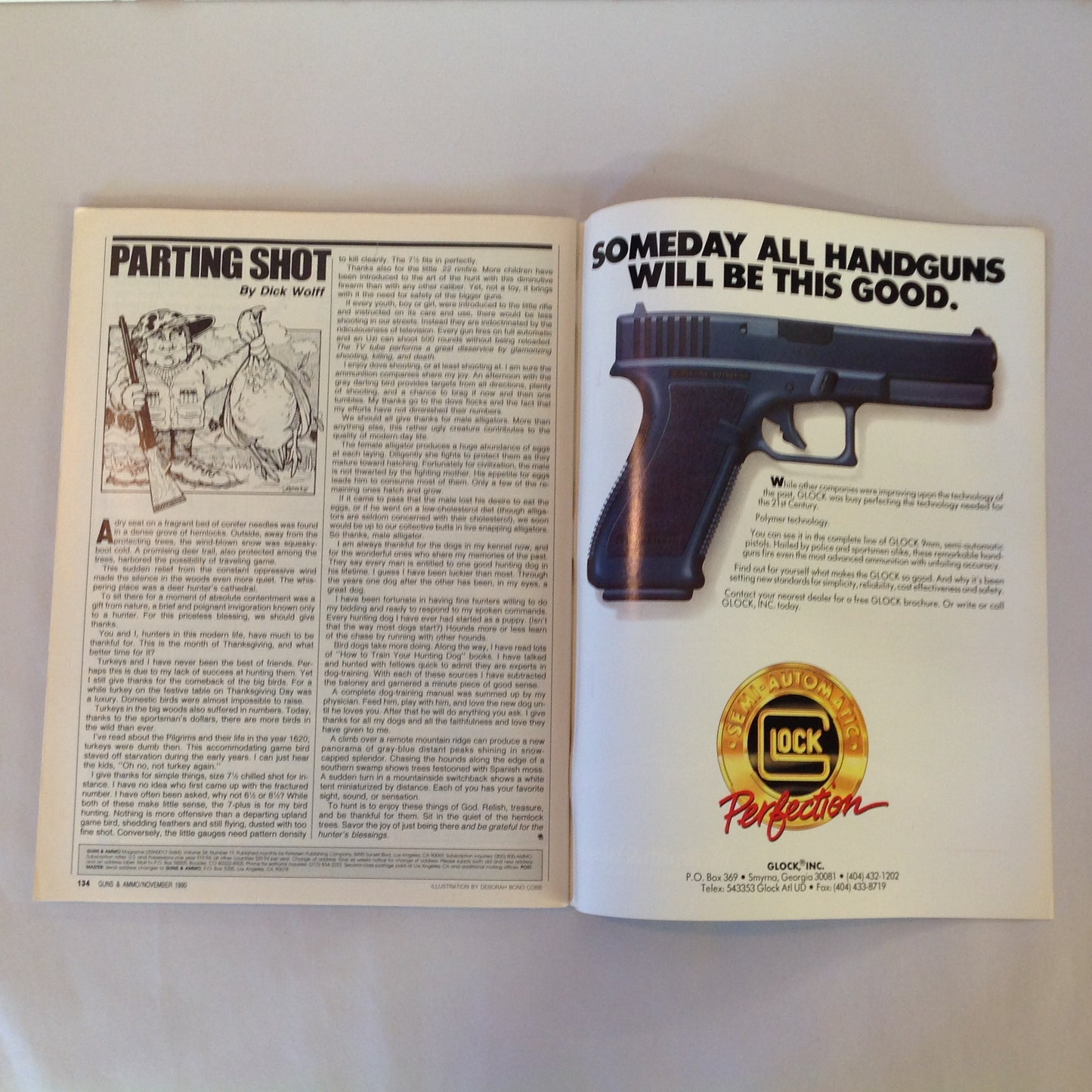 Vintage Nov 1990 Guns & Ammo Magazine New Breed Double-Action Only Autos Pro Gun Voting Guide
