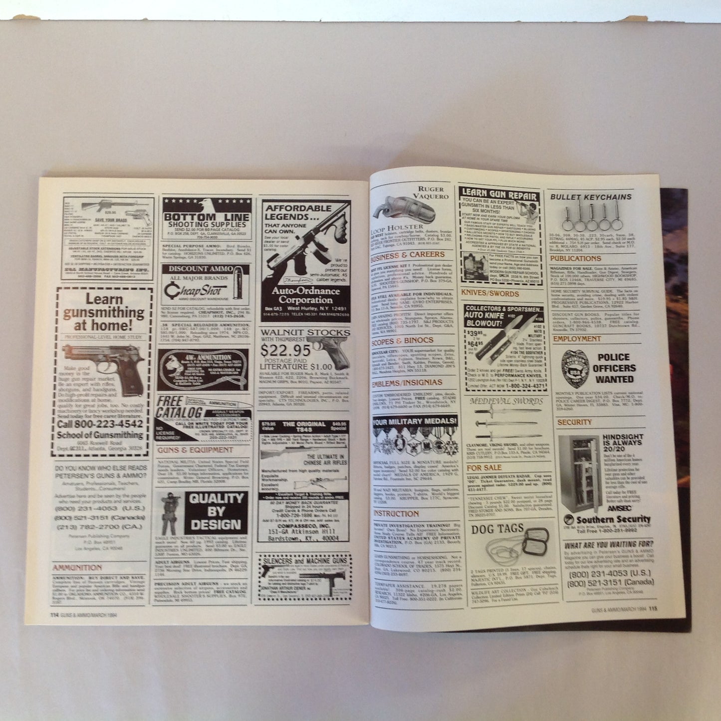 Vintage Mar 1994 Guns & Ammo Magazine Monster Magnums Astra's New Ultralight