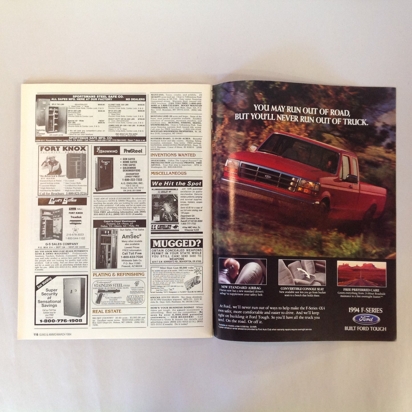 Vintage Mar 1994 Guns & Ammo Magazine Monster Magnums Astra's New Ultralight