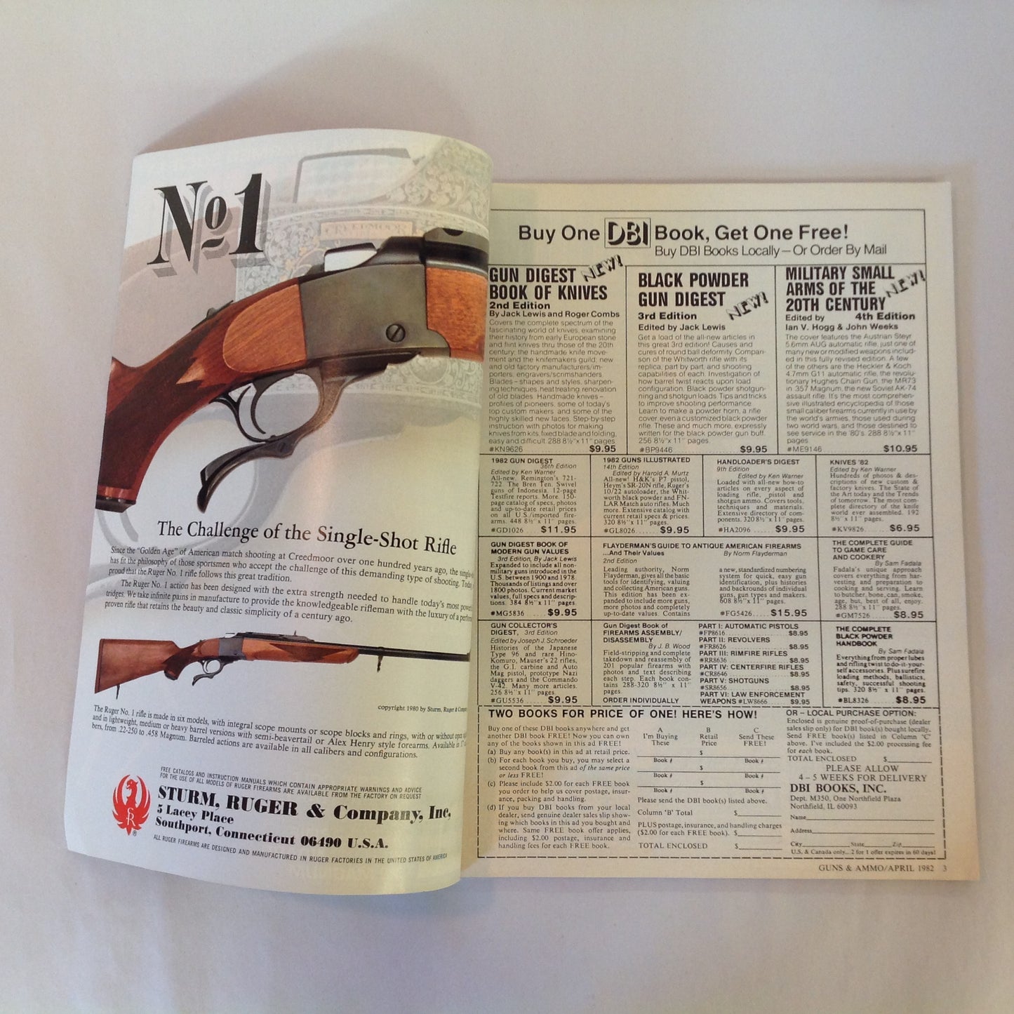 Vintage Apr 1982 Guns & Ammo Magazine Llama's Long Tom .44 Magnum .22 Chipmunk .450 G&A