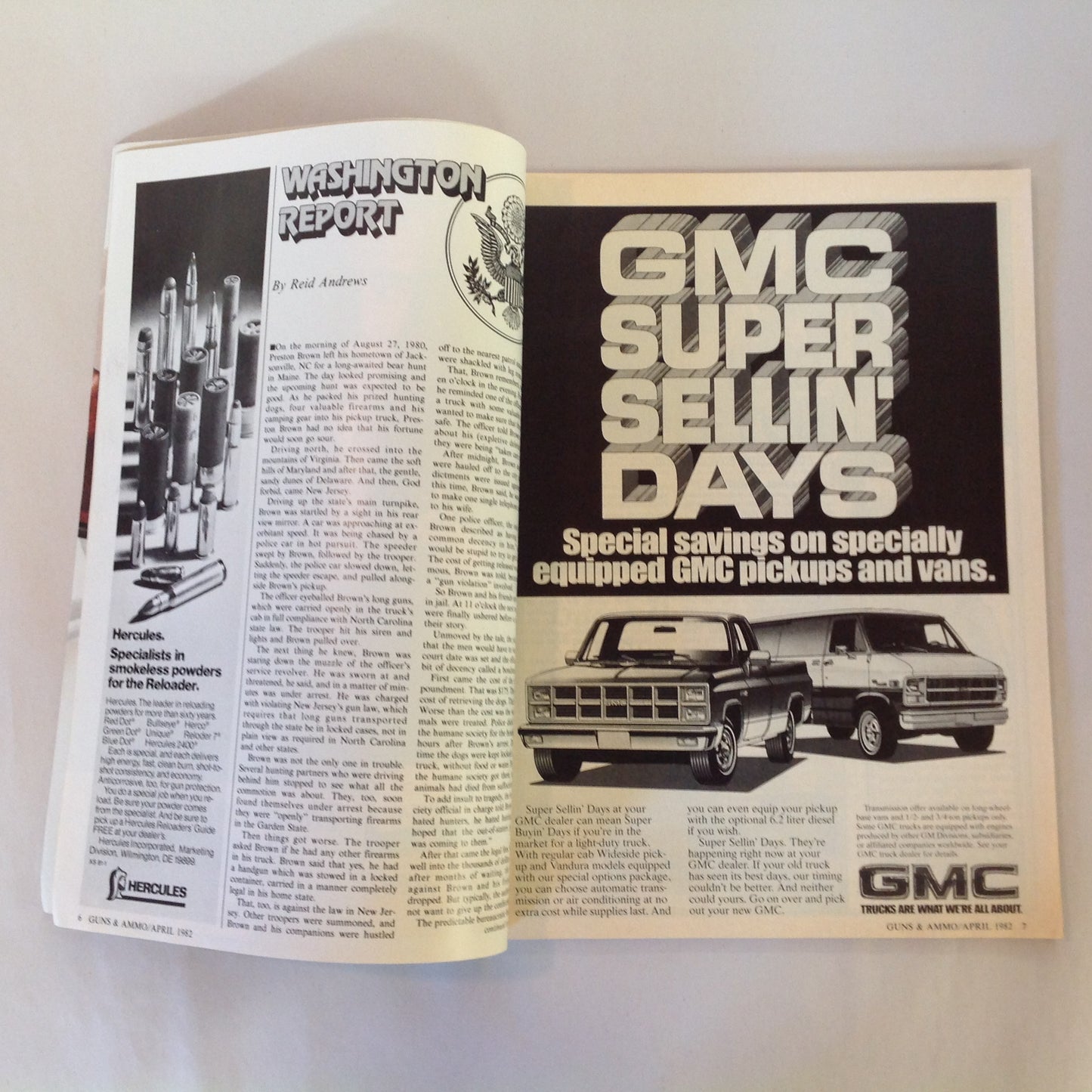 Vintage Apr 1982 Guns & Ammo Magazine Llama's Long Tom .44 Magnum .22 Chipmunk .450 G&A