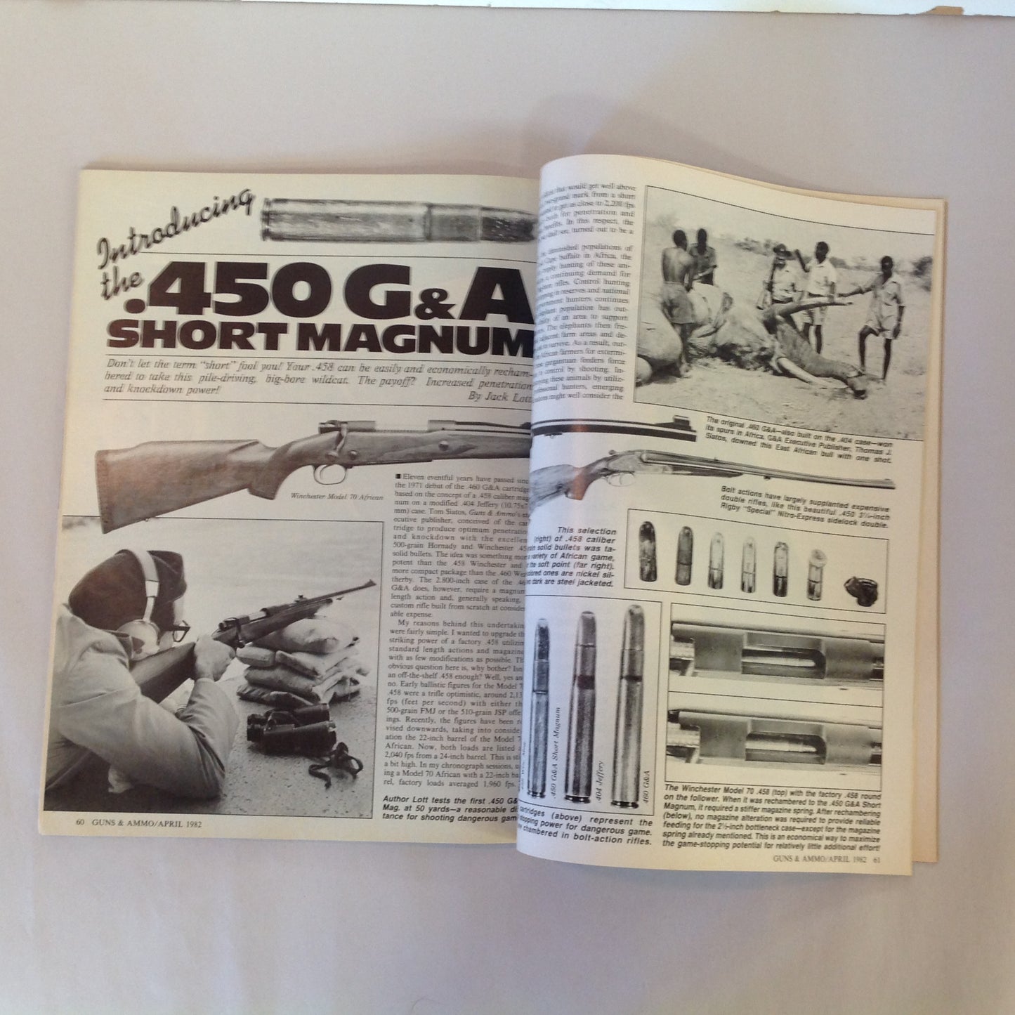 Vintage Apr 1982 Guns & Ammo Magazine Llama's Long Tom .44 Magnum .22 Chipmunk .450 G&A