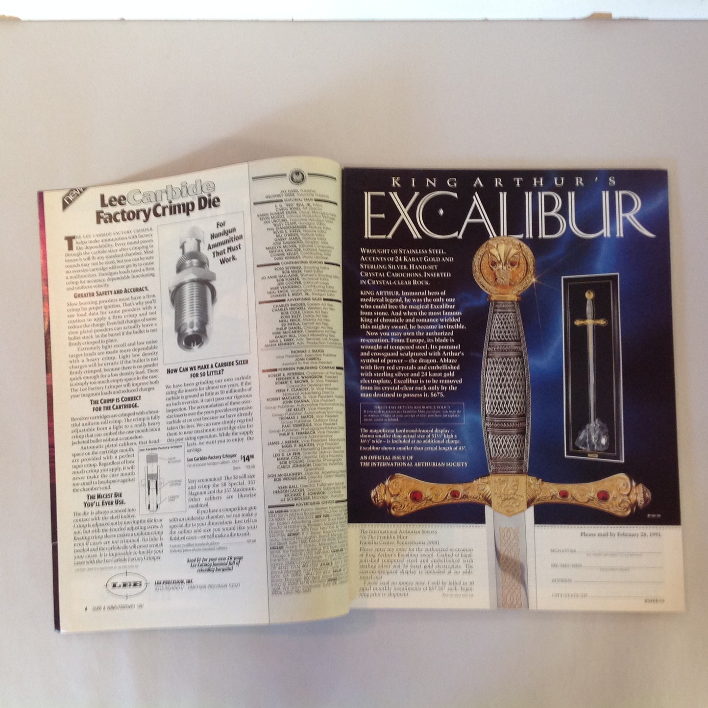 Vintage Feb 1991 Guns & Ammo Magazine Ultra-Compact 40 Point-Shoot A Handgun Double-Duty Shotguns