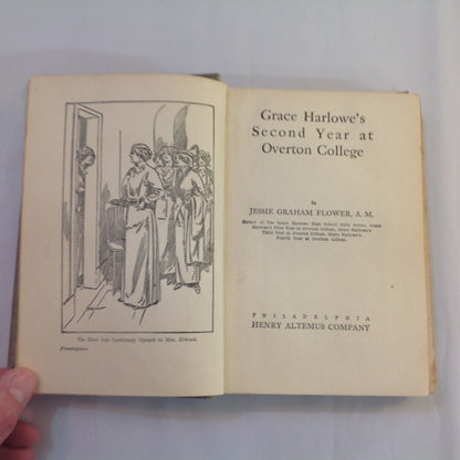 Antique 1914 Hardcover Grace Harlowe's Second Year at Overton College (The College Girls Series) Jessie Graham Flower, AM