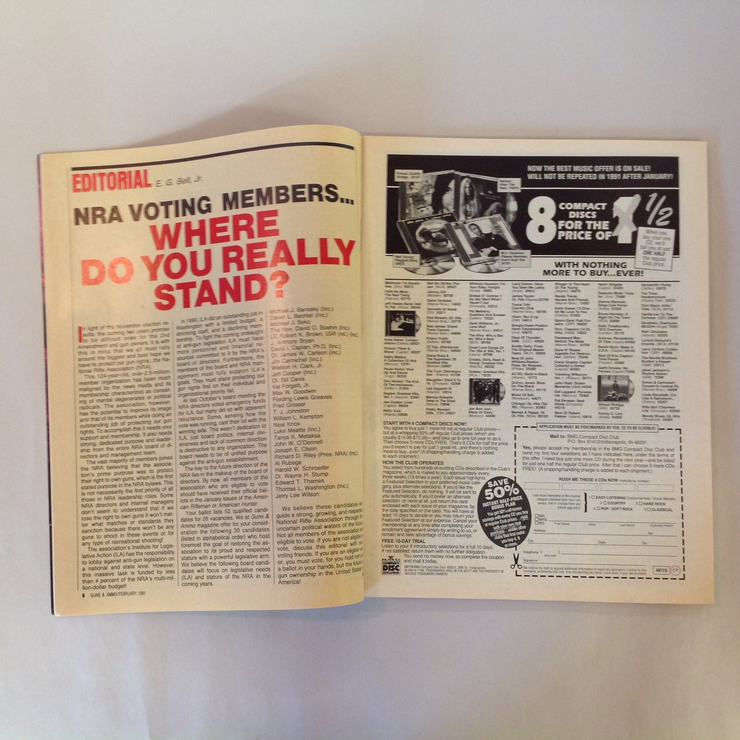 Vintage Feb 1991 Guns & Ammo Magazine Ultra-Compact 40 Point-Shoot A Handgun Double-Duty Shotguns
